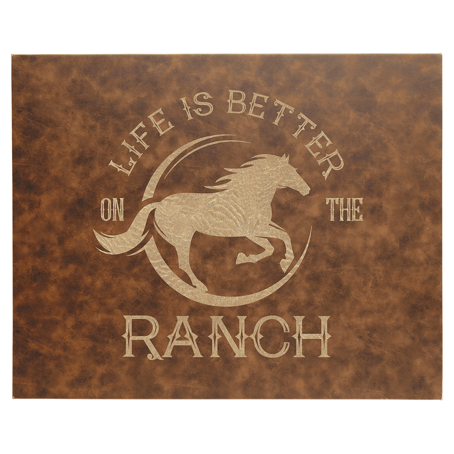 12" x 18" Rustic/Gold Laserable Leatherette Wall Decor with Sawtooth Hanger (Sold by Case of 6)