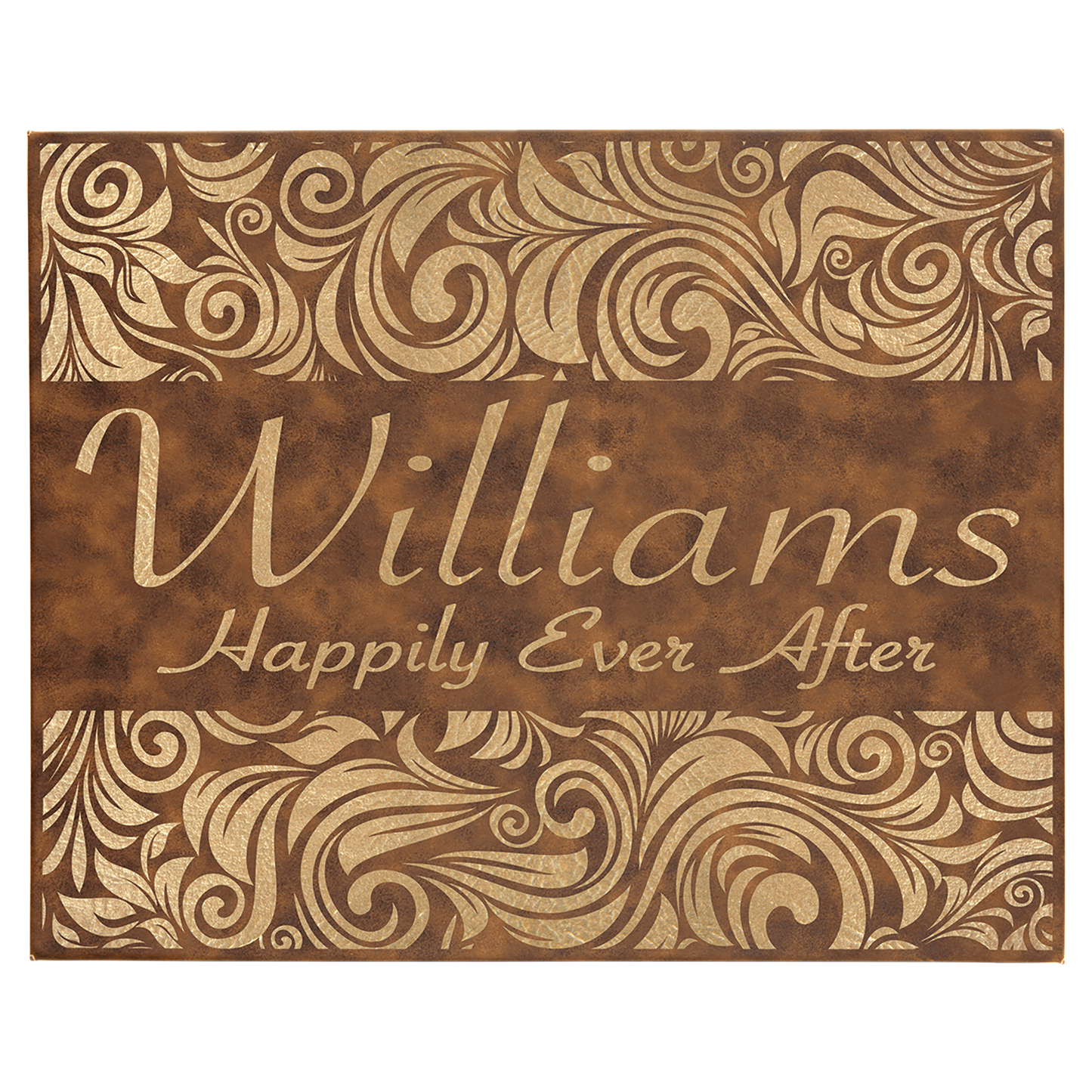 16" x 20" Rustic/Gold Laserable Leatherette Wall Decor with Sawtooth Hanger (Sold by Case of 6)