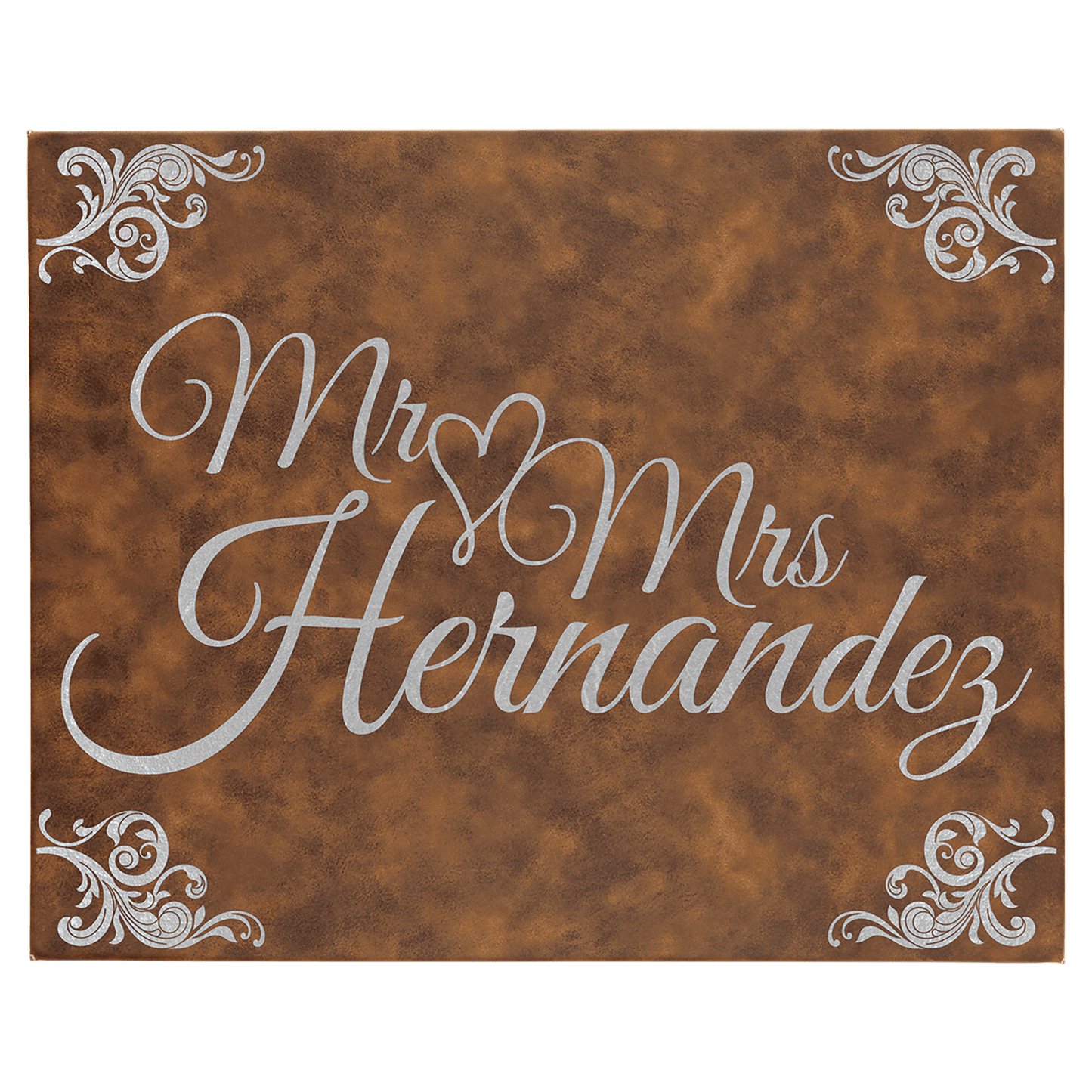 16" x 20" Rustic/Silver Laserable Leatherette Wall Decor with Sawtooth Hanger (Sold by Case of 6)