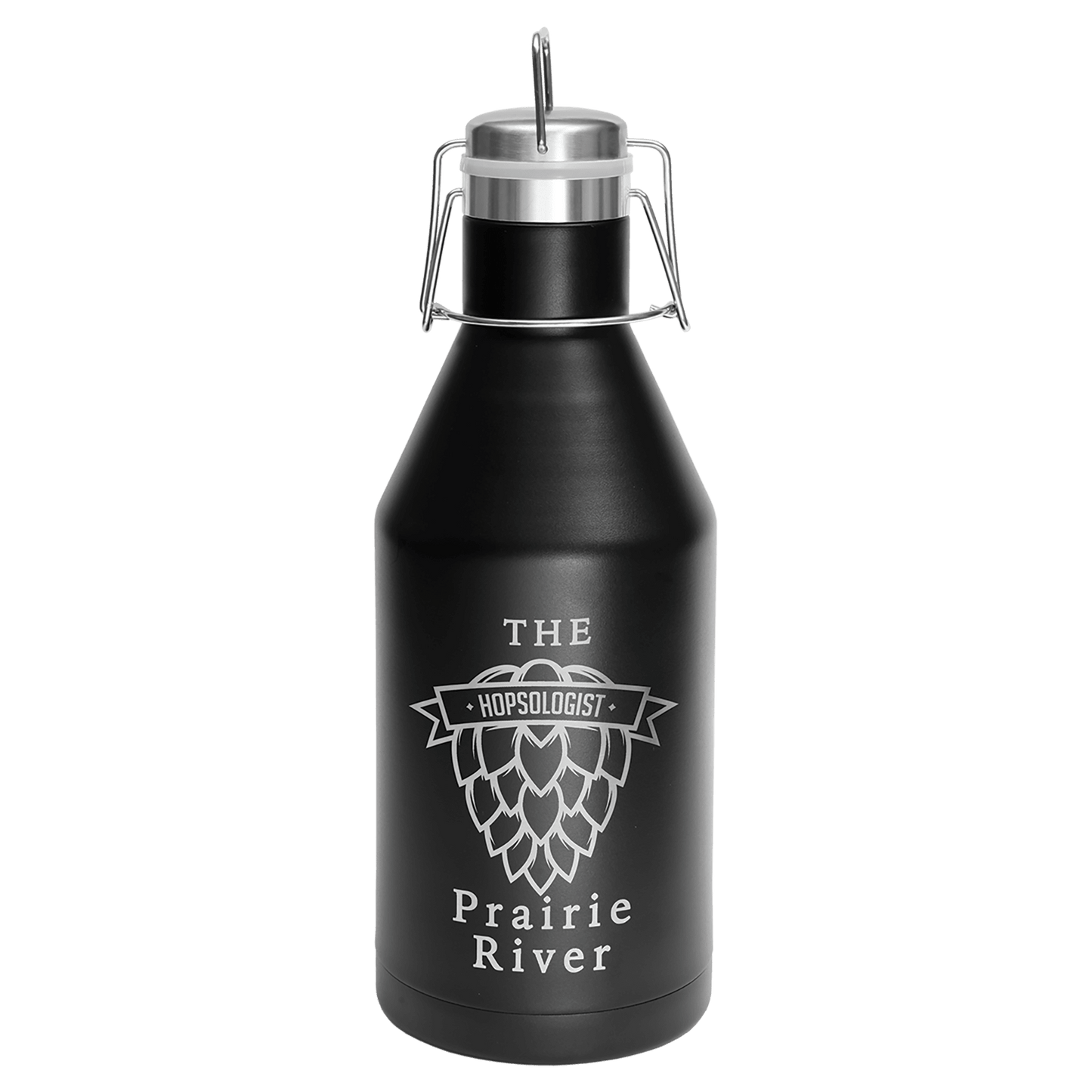 Polar Camel 64 oz. Black Vacuum Insulated Growler with Swing-Top Lid (Sold by Case of 4)