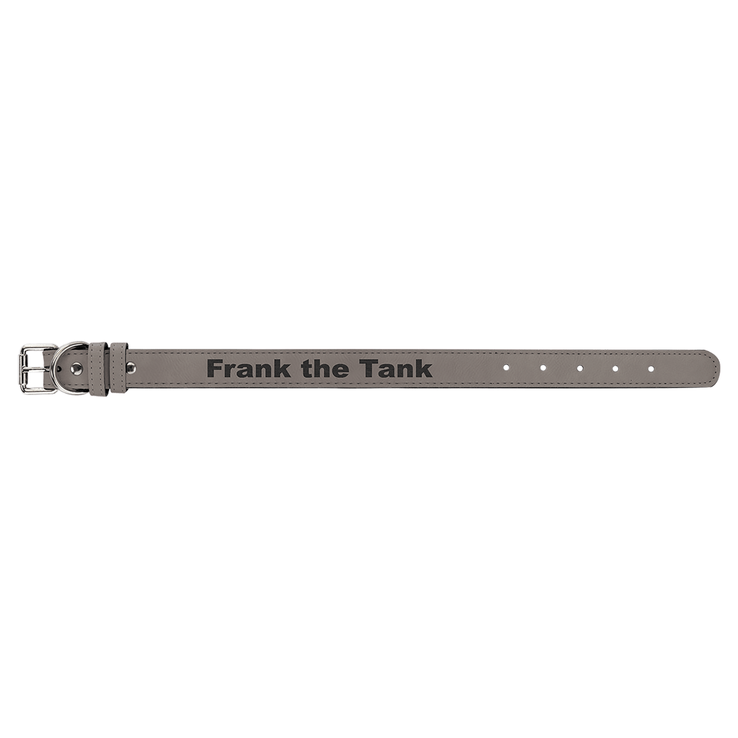 Medium 19" x 1" Gray Laserable Leatherette Dog Collar (Sold by Case of 10)