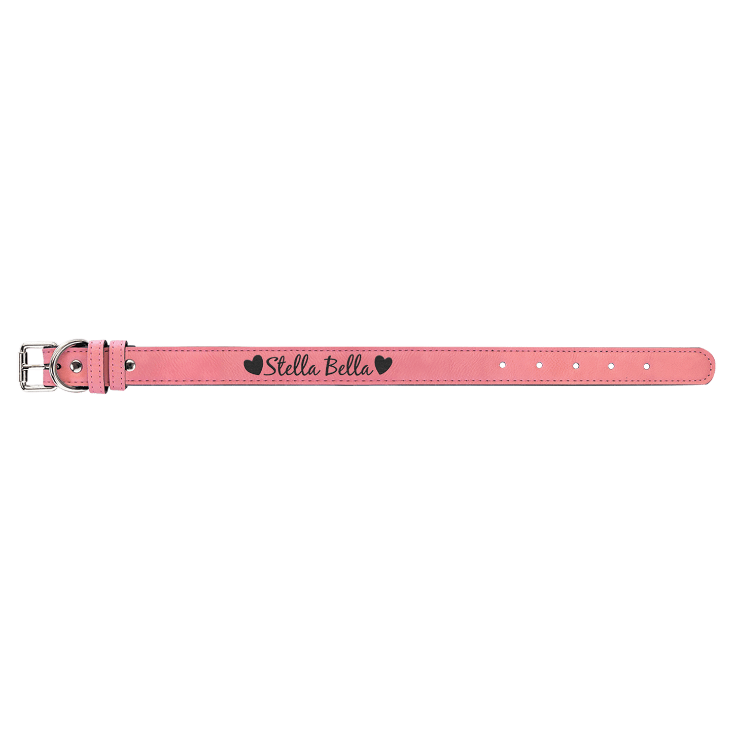 Medium 19" x 1" Pink Laserable Leatherette Dog Collar (Sold by Case of 10)