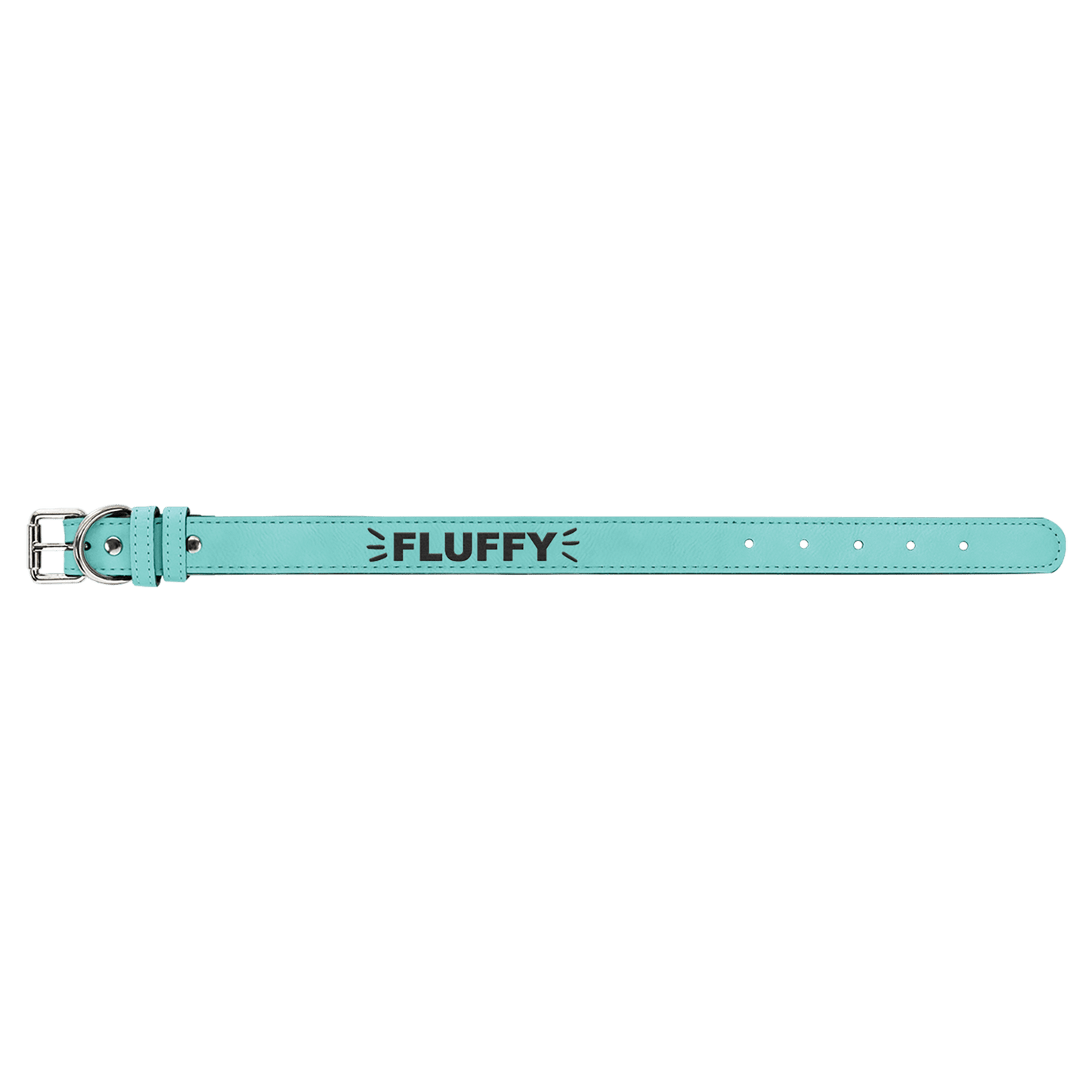 Medium 19" x 1" Teal Laserable Leatherette Dog Collar (Sold by Case of 10)