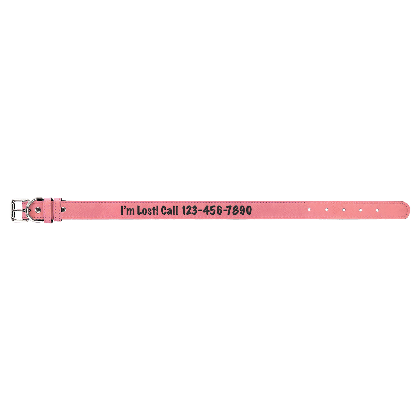 Large 23" x 1" Pink Laserable Leatherette Dog Collar (Sold by Case of 10)