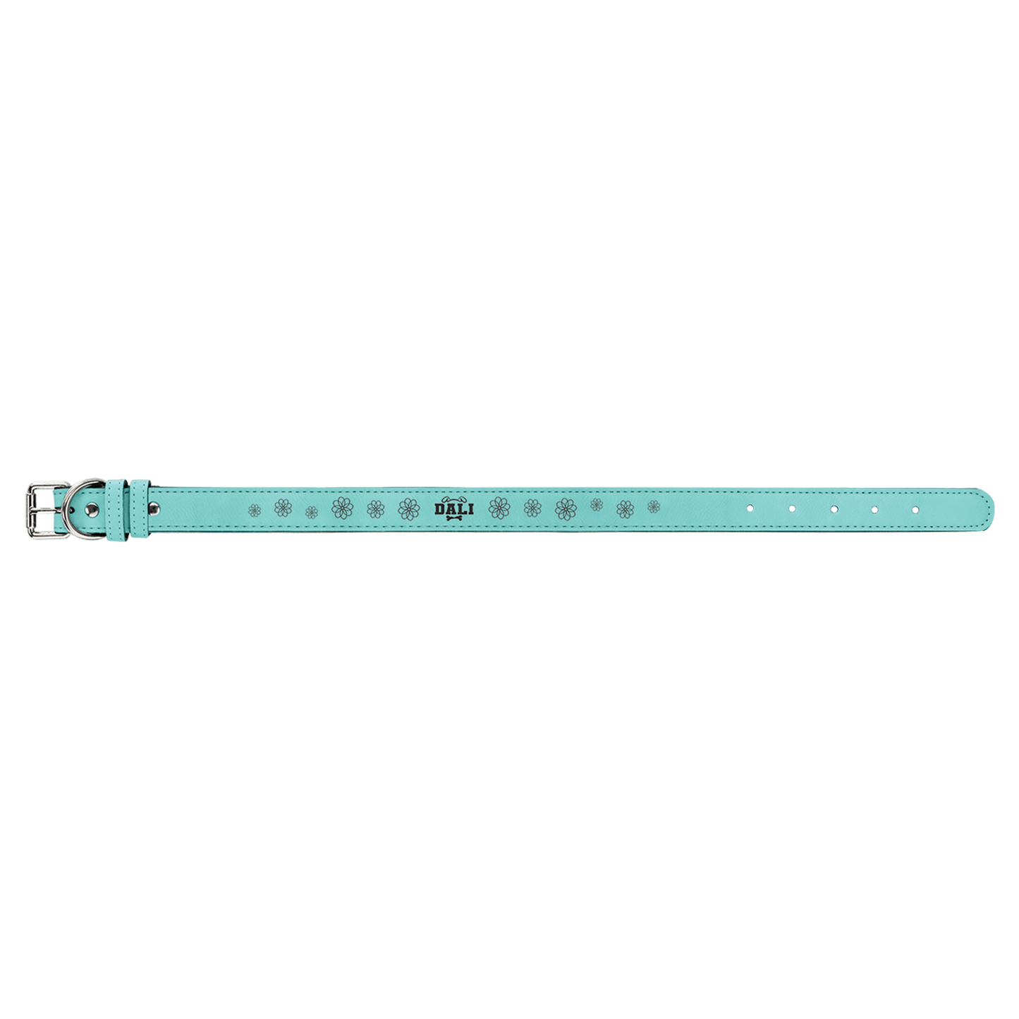 Large 23" x 1" Teal Laserable Leatherette Dog Collar (Sold by Case of 10)
