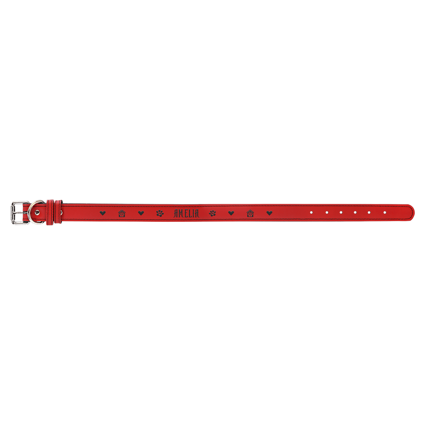 Extra Large 27" x 1 1/4" Red Laserable Leatherette Dog Collar (Sold by Case of 10)