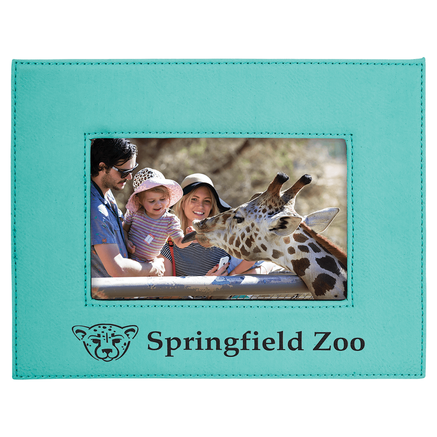 4" x 6" Teal Laserable Leatherette Photo Frame (Sold by Case of 12)