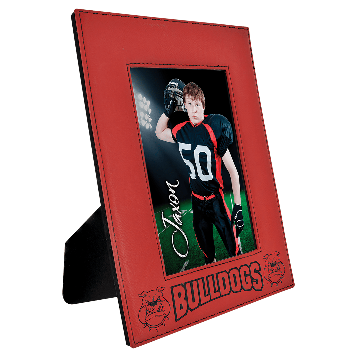 5" x 7" Red Laserable Leatherette Photo Frame (Sold by Case of 12)
