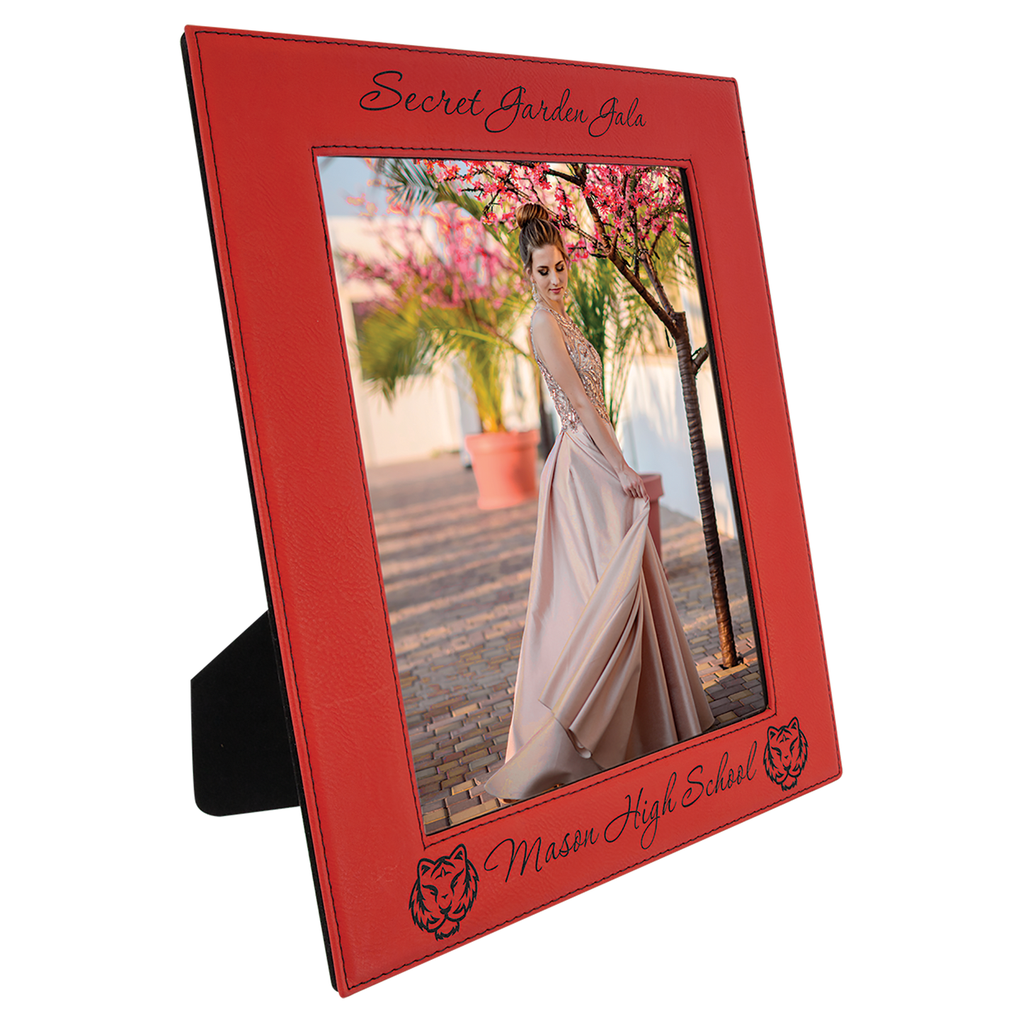 8" x 10" Red Laserable Leatherette Photo Frame (Sold by Case of 6)
