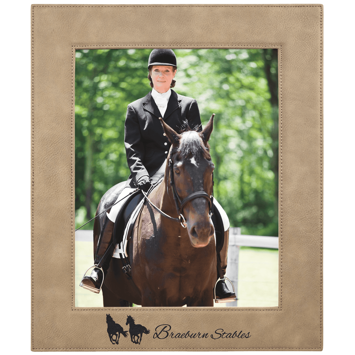 8" x 10" Light Brown Laserable Leatherette Photo Frame (Sold by Case of 6)