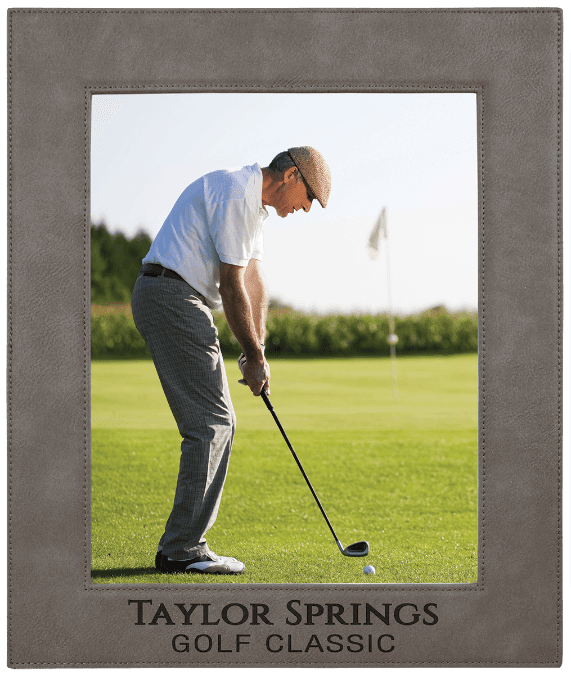 8" x 10" Gray Laserable Leatherette Photo Frame (Sold by Case of 6)