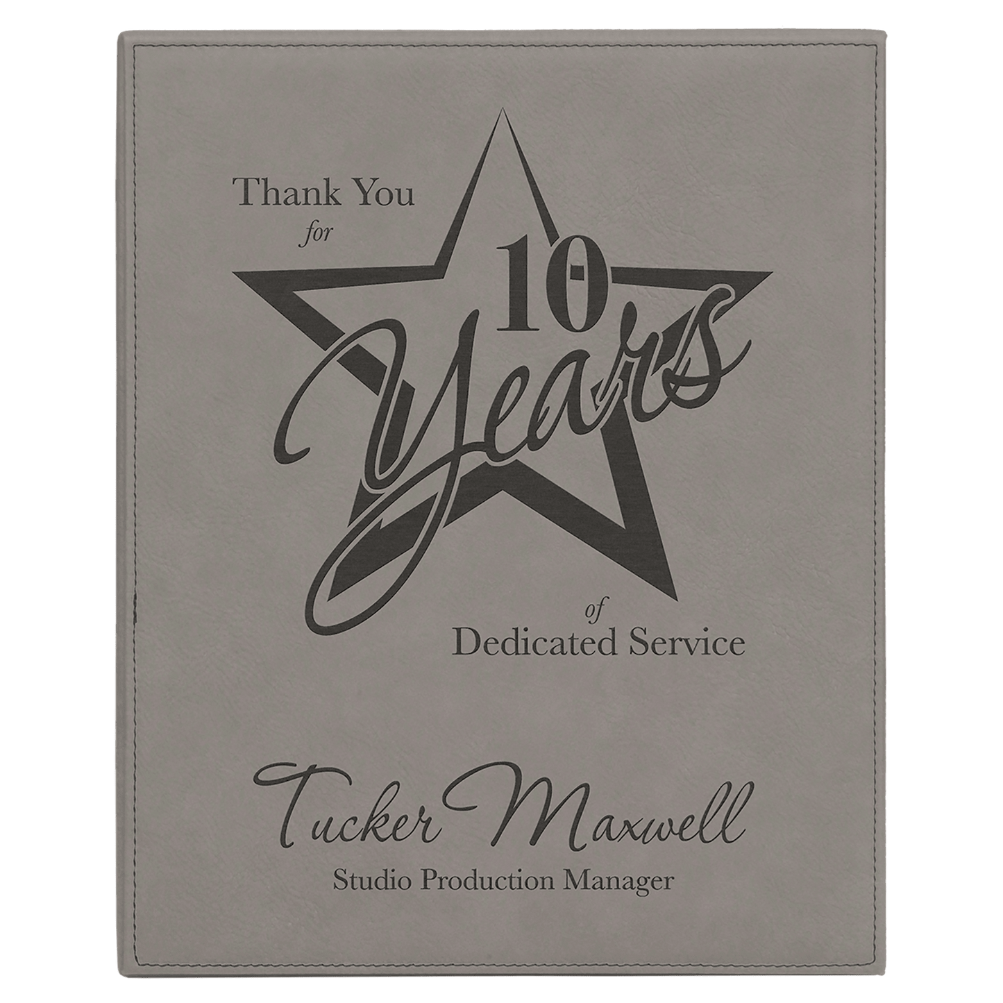 10 1/2" x 13" Gray Laserable Leatherette Plaque (Sold by Case of 6)