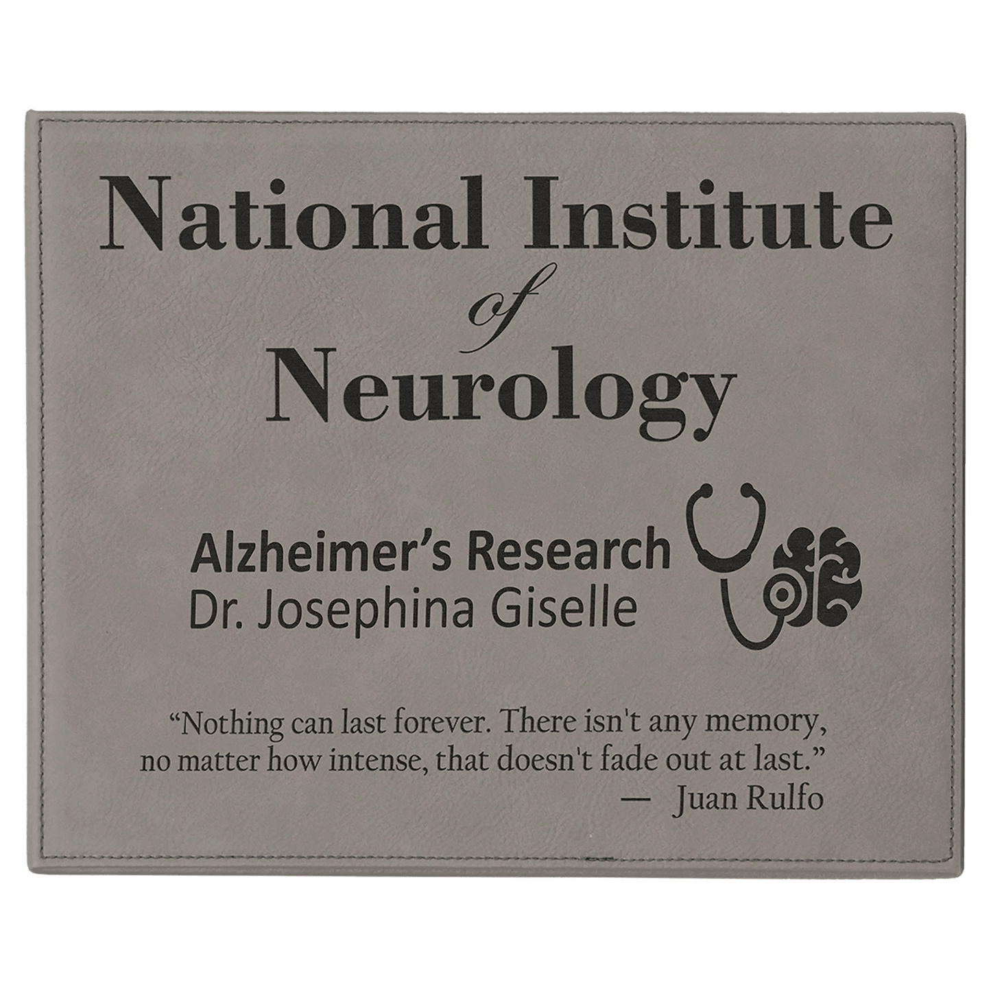 9" x 12" Gray Laserable Leatherette Plaque (Sold by Case of 6)