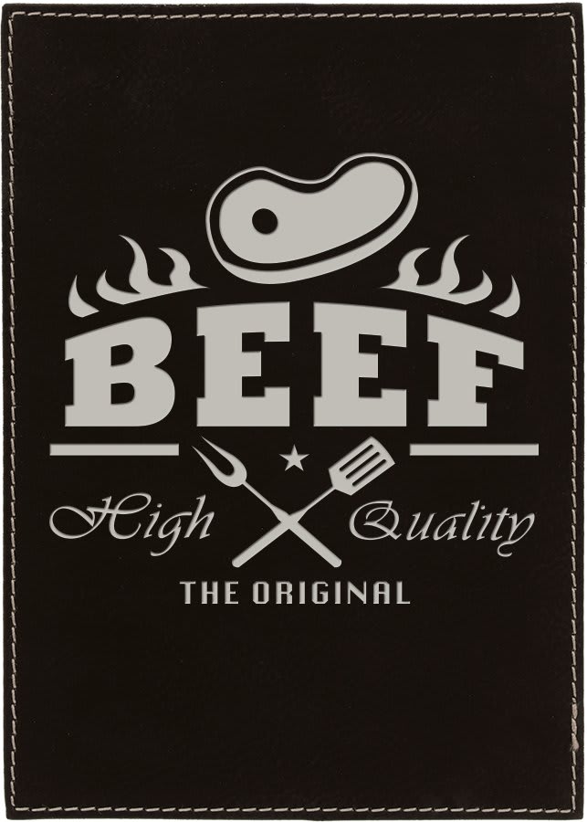 8" x 10" Black/Silver Laserable Leatherette Plaque (Sold by Case of 6)