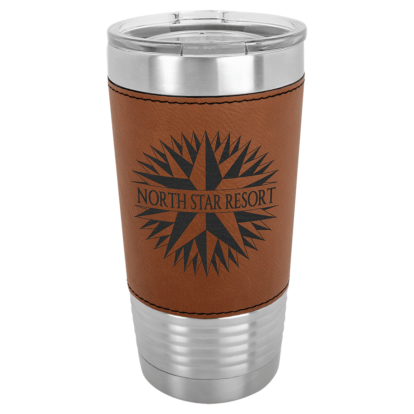 Polar Camel 20 oz. Rawhide Laserable Leatherette Tumbler with Clear Lid (Sold by Case of 24)