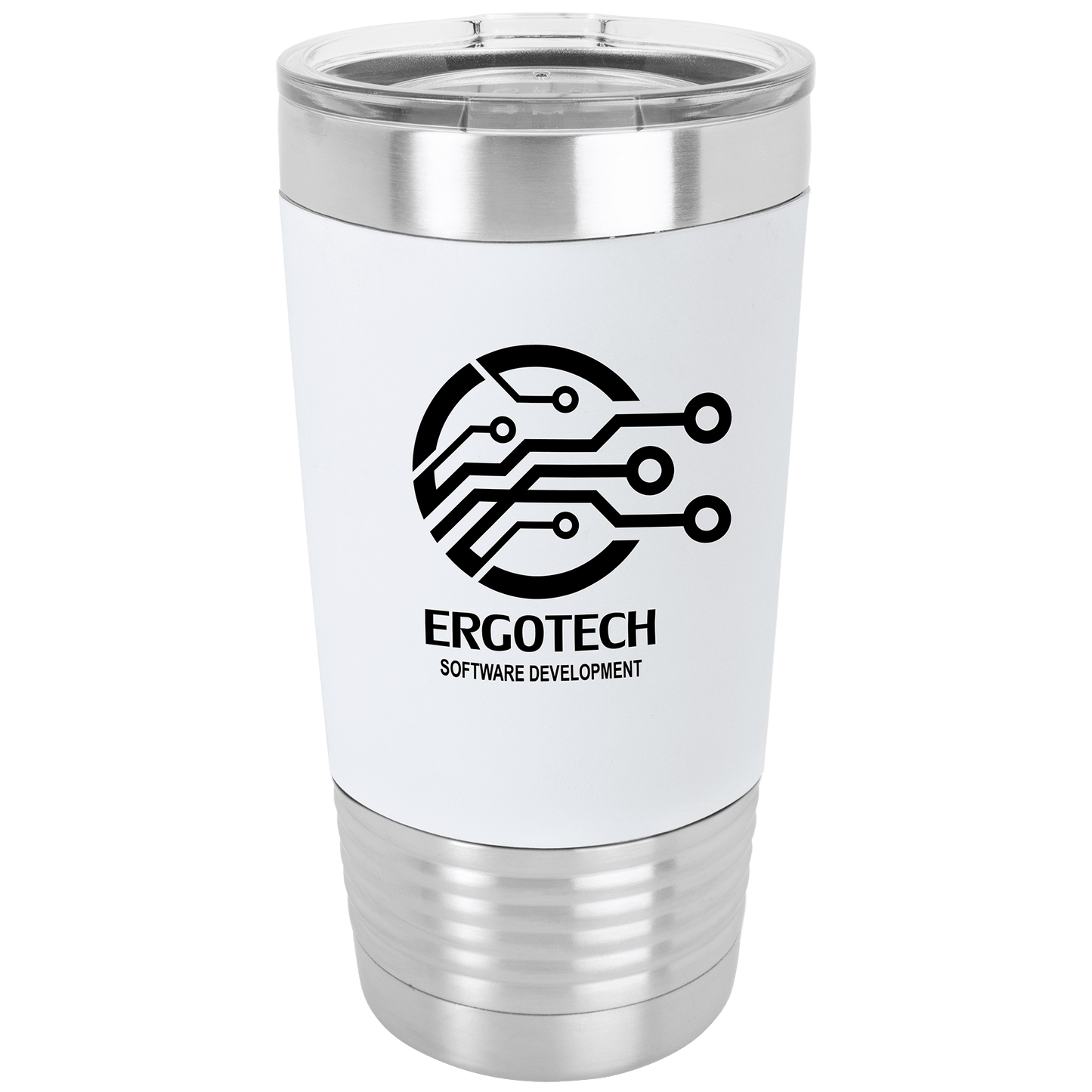 20 oz. Polar Camel White/Black Tumbler with Silicone Grip and Clear Lid (Sold by Case of 24)