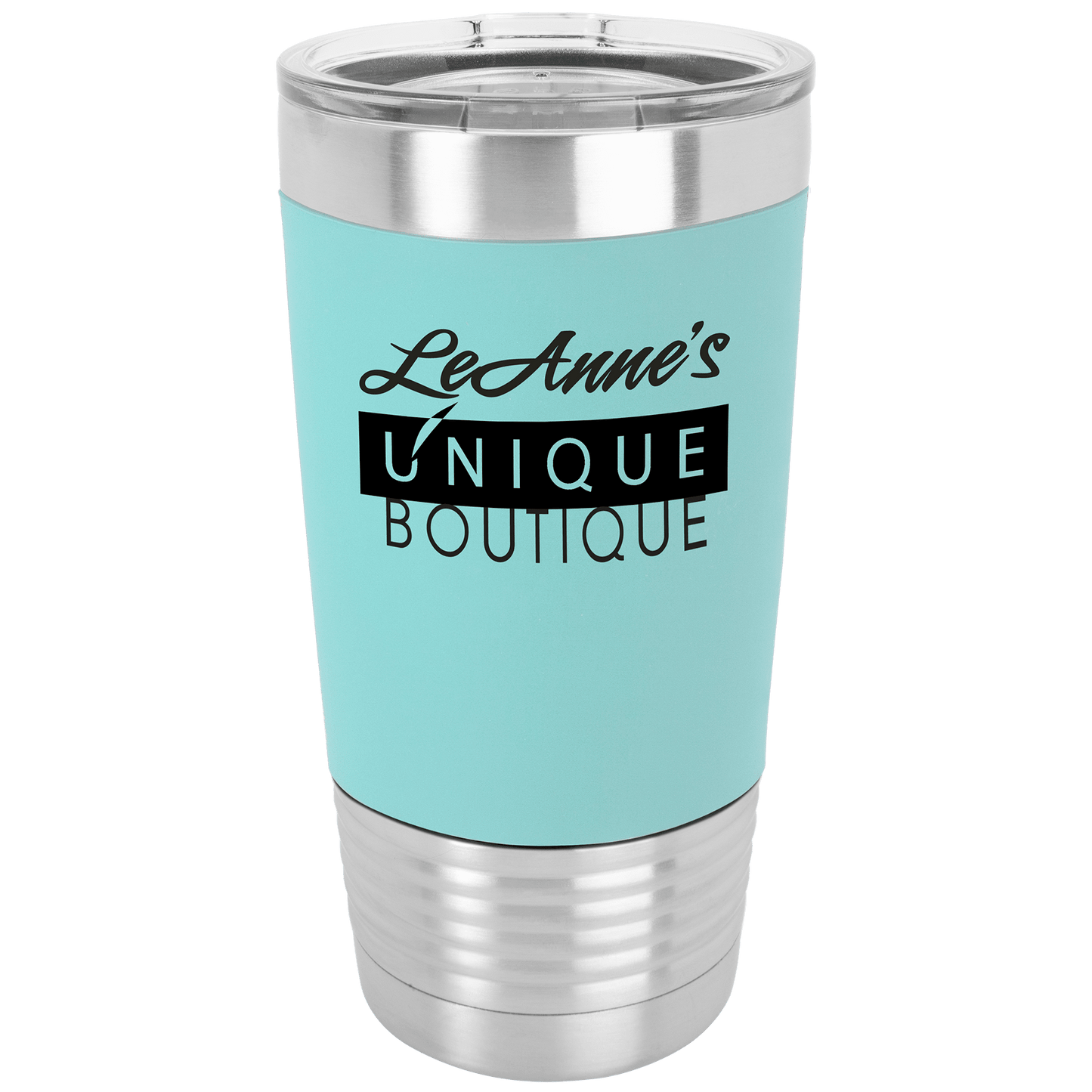 20 oz. Polar Camel Teal/Black Polar with Silicone Grip and Clear Lid (Sold by Case of 24)
