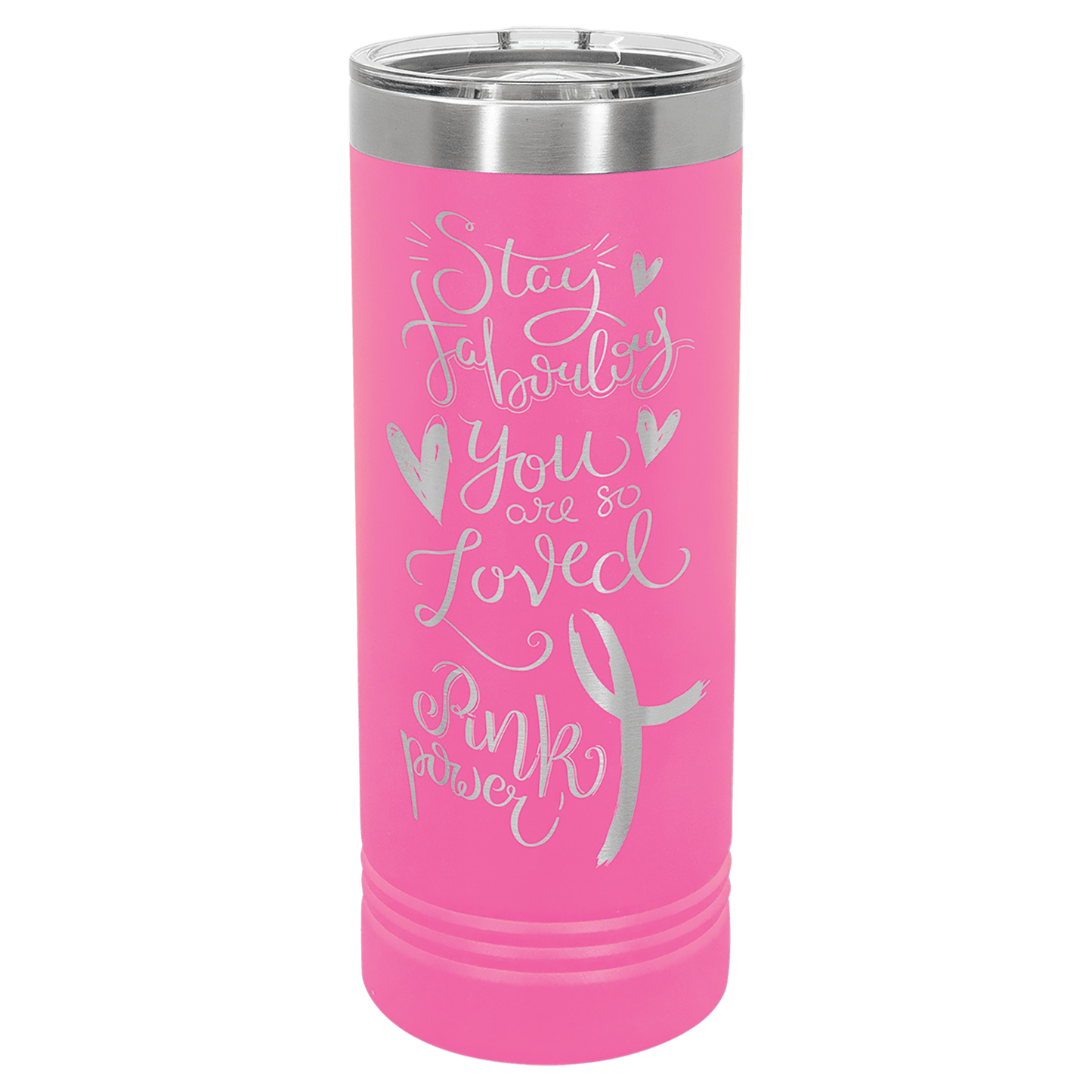 Polar Camel 22 oz. Pink Skinny Tumbler with Slider Lid (Sold by Case of 24)