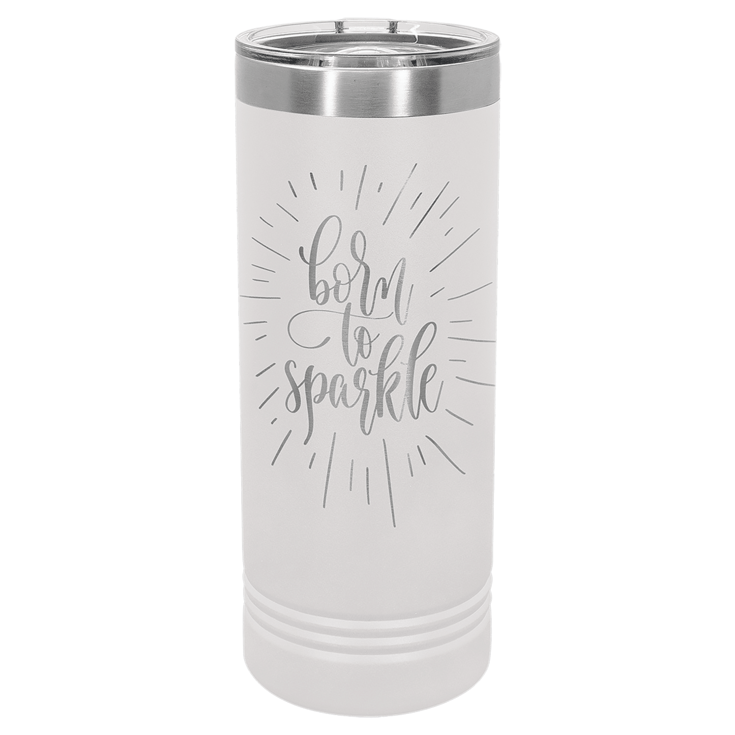 Polar Camel 22 oz. White Skinny Tumbler with Slider Lid (Sold by Case of 24)