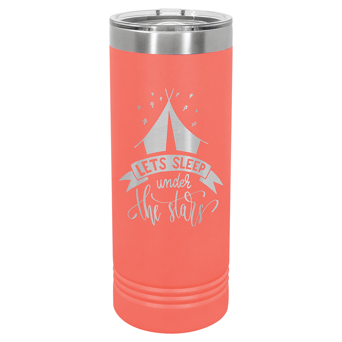 Polar Camel 22 oz. Coral Skinny Tumbler with Slider Lid (Sold by Case of 24)