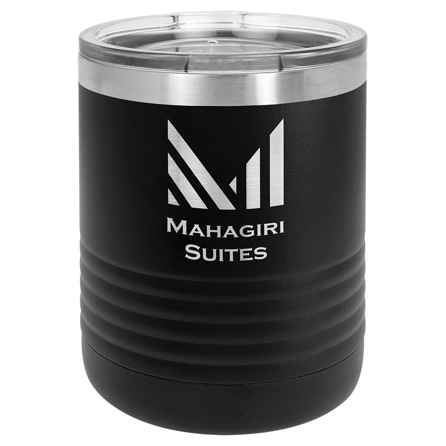 Polar Camel 10 oz. Black Vacuum Insulated Ringneck Tumbler with Clear Lid (Sold by Case of 24)