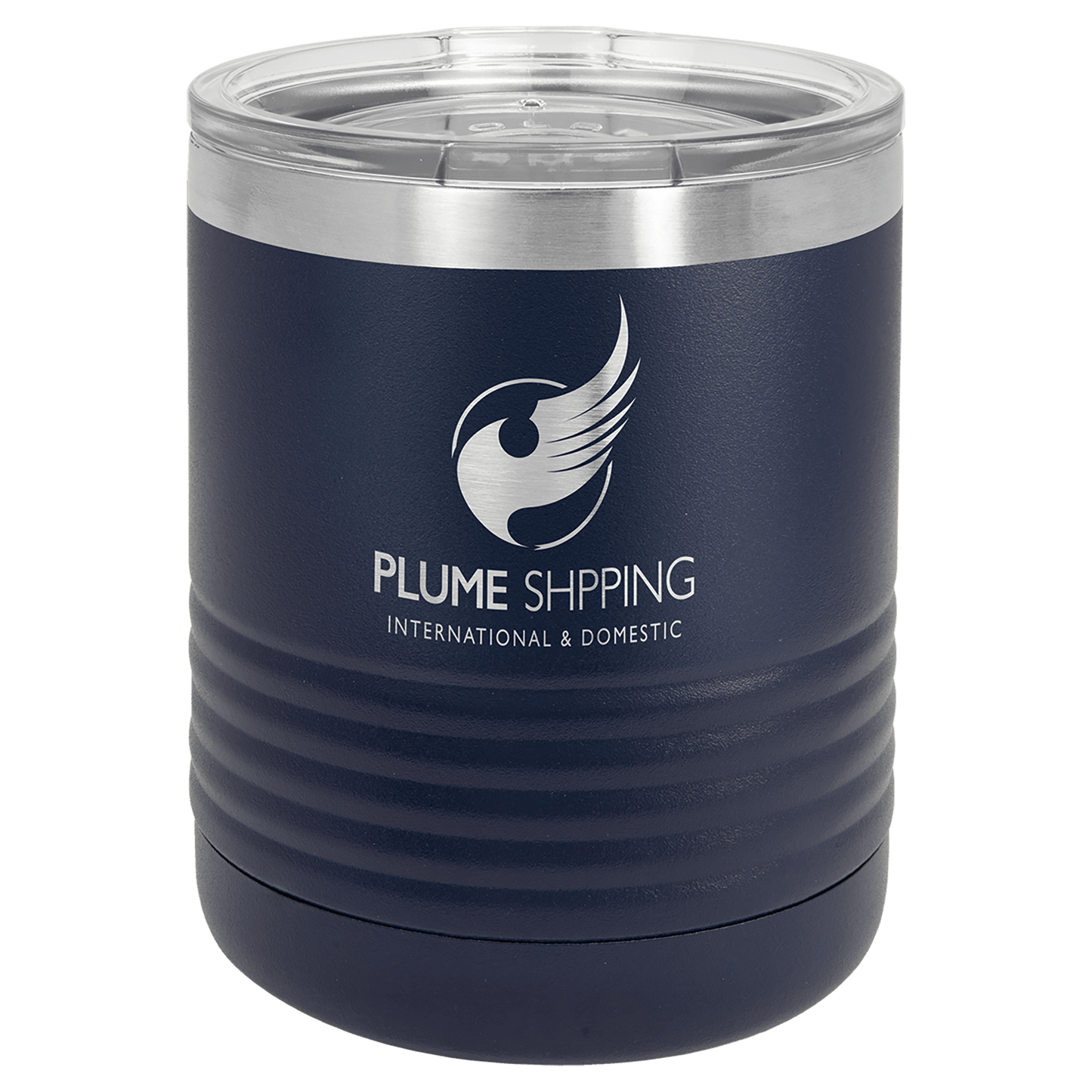 Polar Camel 10 oz. Navy Blue Vacuum Insulated Ringneck Tumbler with Clear Lid (Sold by Case of 24)