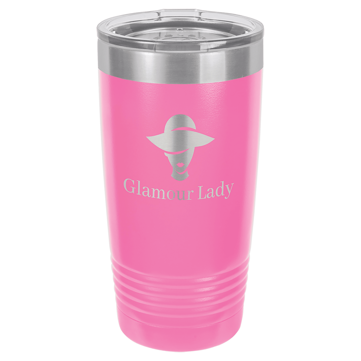 Polar Camel 20 oz. Pink Vacuum Insulated Ringneck Tumbler with Clear Lid (Sold by Case of 24)