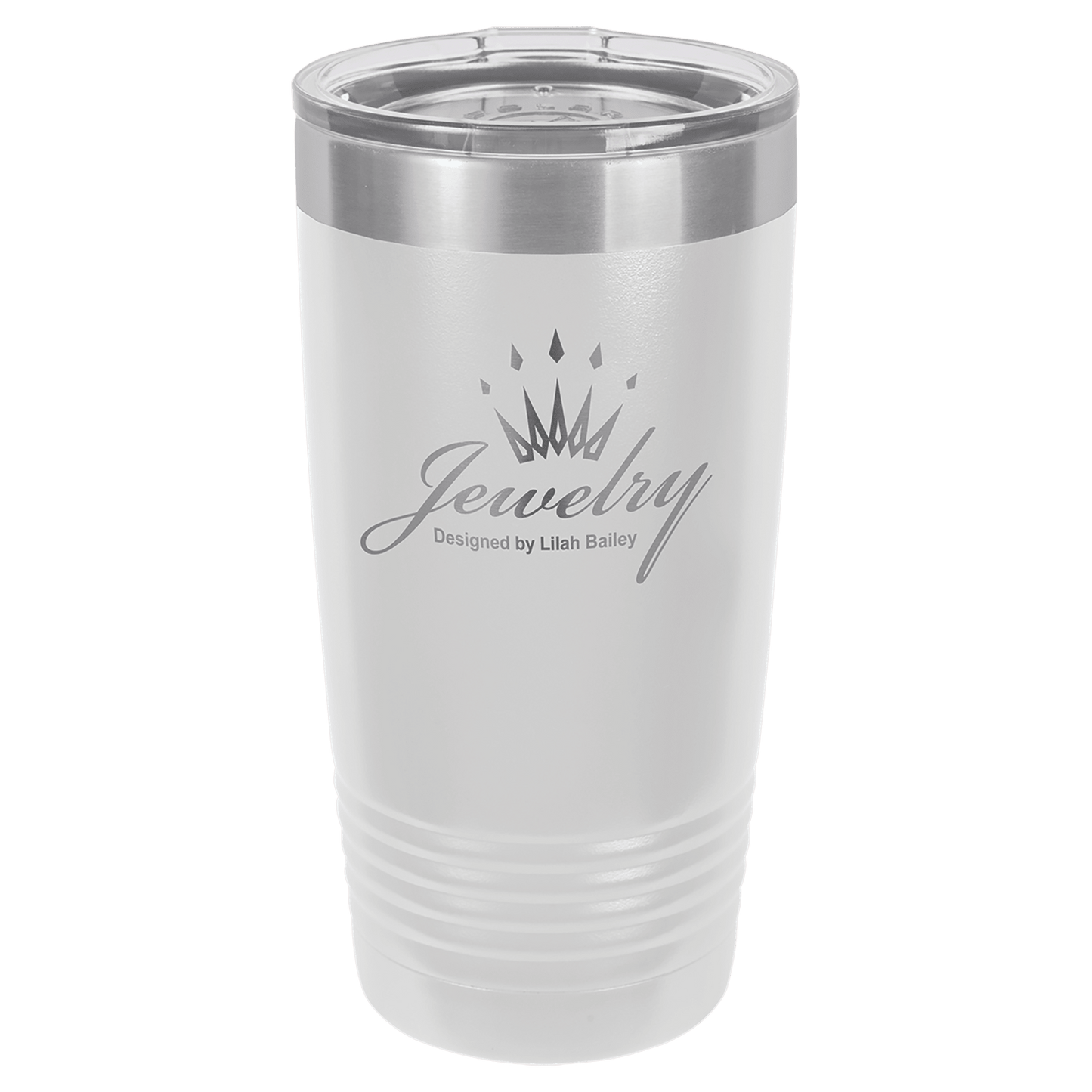 Polar Camel 20 oz. White Vacuum Insulated Ringneck Tumbler with Clear Lid (Sold by Case of 24)
