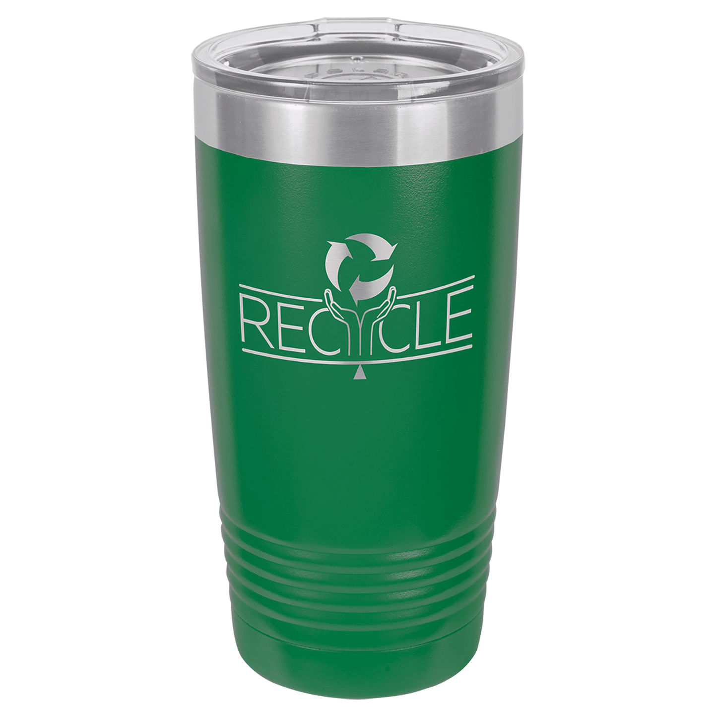 Polar Camel 20 oz. Green Vacuum Insulated Ringneck Tumbler with Clear Lid (Sold Individually - Limited Quantities)