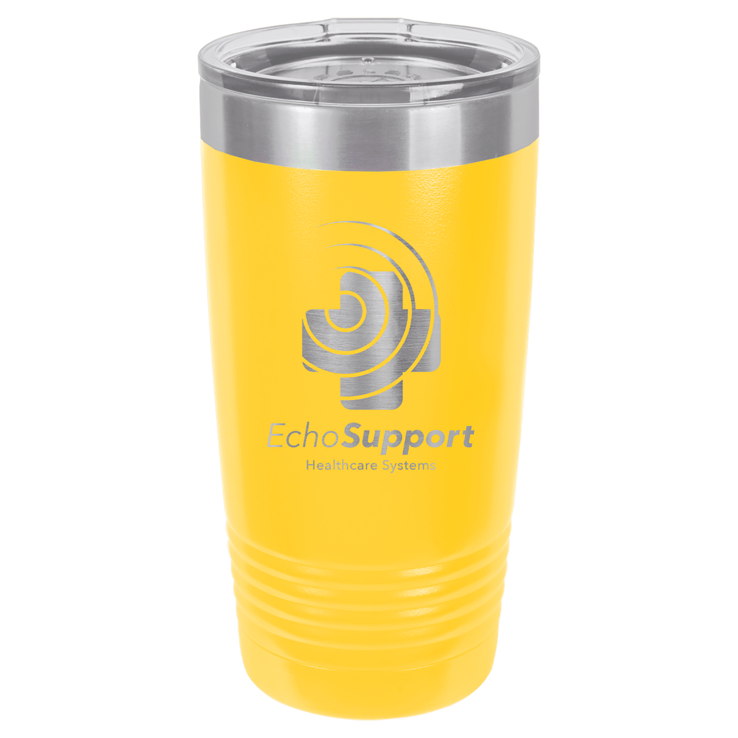 Polar Camel 20 oz. Yellow Vacuum Insulated Ringneck Tumbler with Clear Lid (Sold by Case of 24)