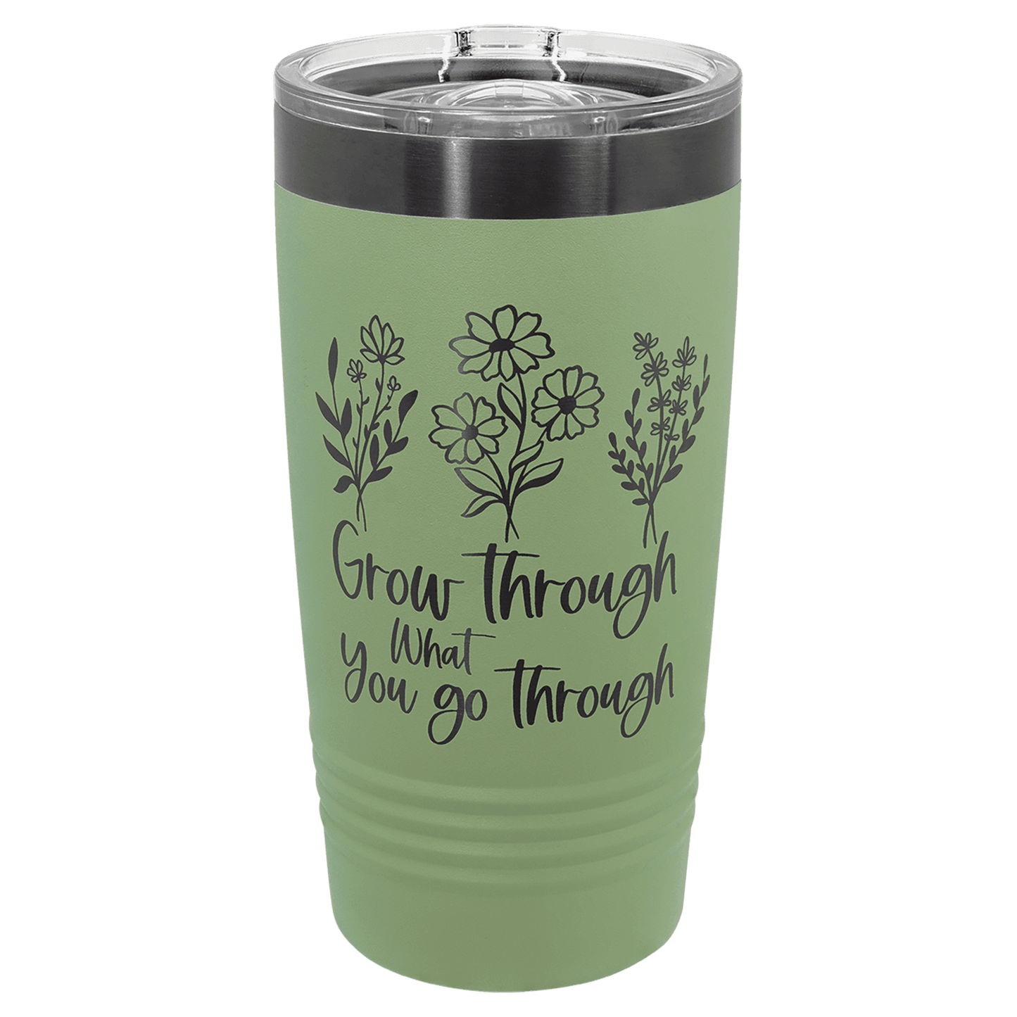 Polar Camel 20 oz. Summer Sage/Ghost Black ION-Plated Ringneck Tumbler with Slider Lid (Sold by Case of 24)
