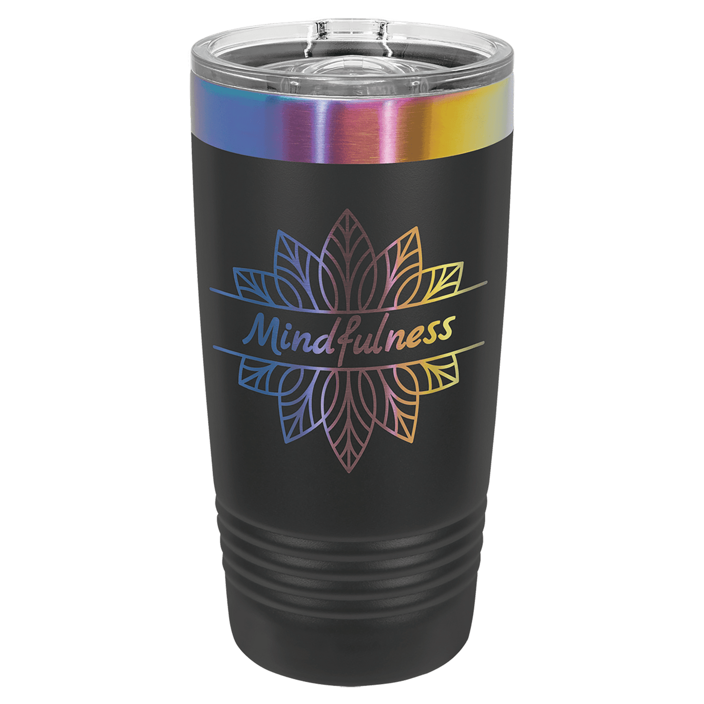 Polar Camel 20 oz. Black/Prism ION-Plated Ringneck Tumbler with Slider Lid (Sold by Case of 24)