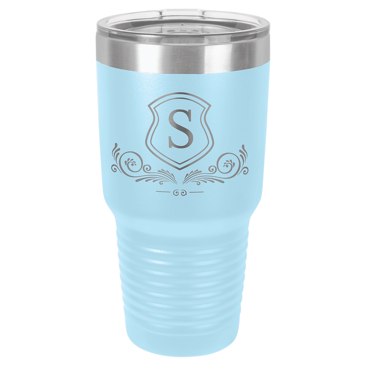 Polar Camel 30 oz. Light Blue Vacuum Insulated Ringneck Tumbler with Clear Lid (Sold by Case of 24)