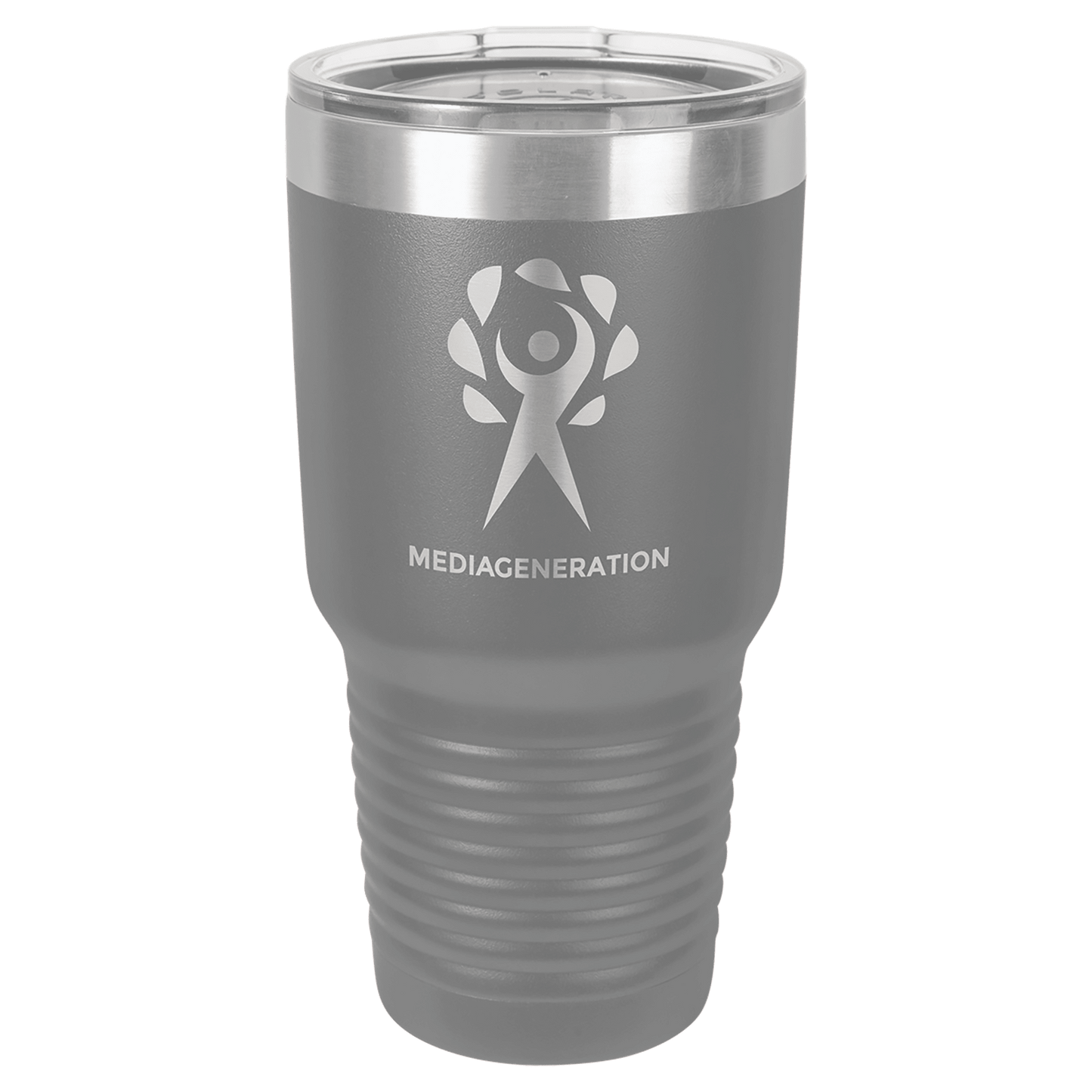 Polar Camel 30 oz. Dark Gray Vacuum Insulated Ringneck Tumbler with Clear Lid (Sold by Case of 24)