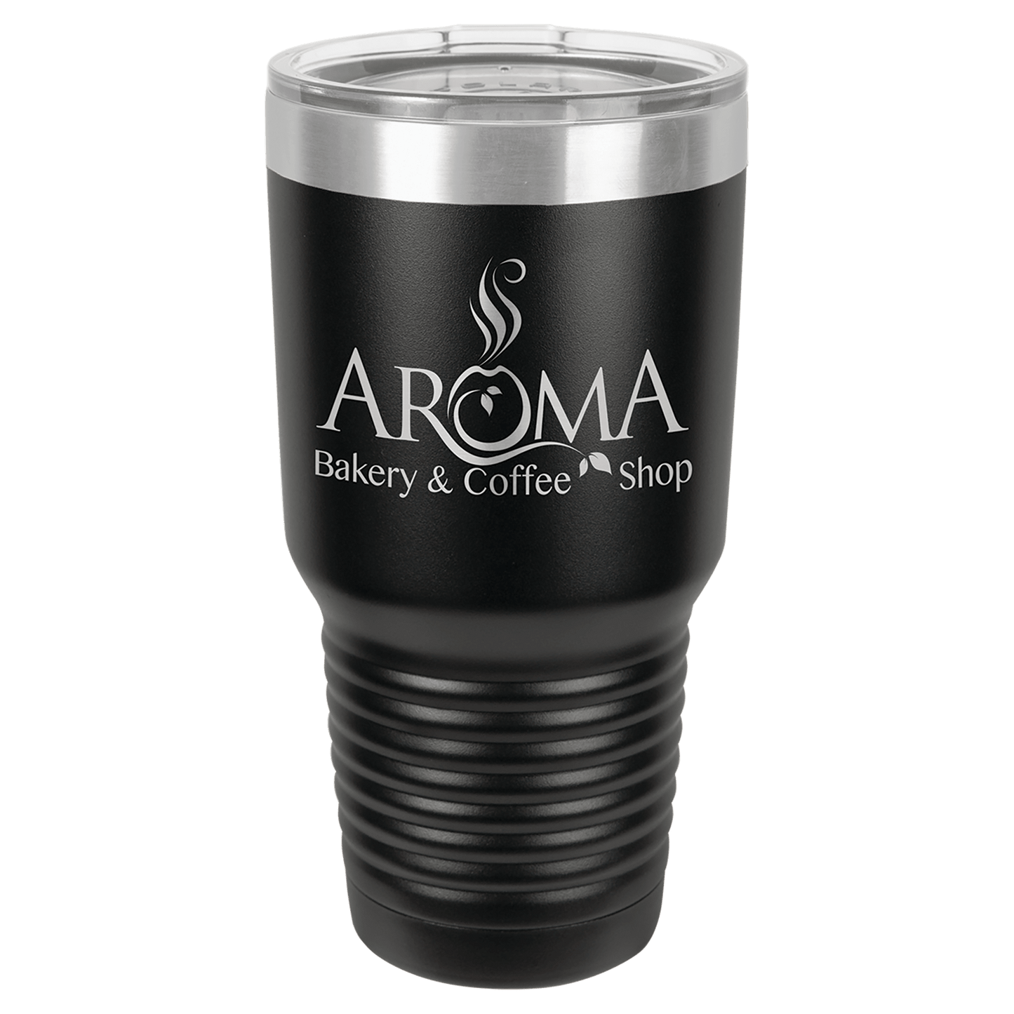 Polar Camel 30 oz. Black Vacuum Insulated Ringneck Tumbler with Clear Lid (Sold by Case of 24)