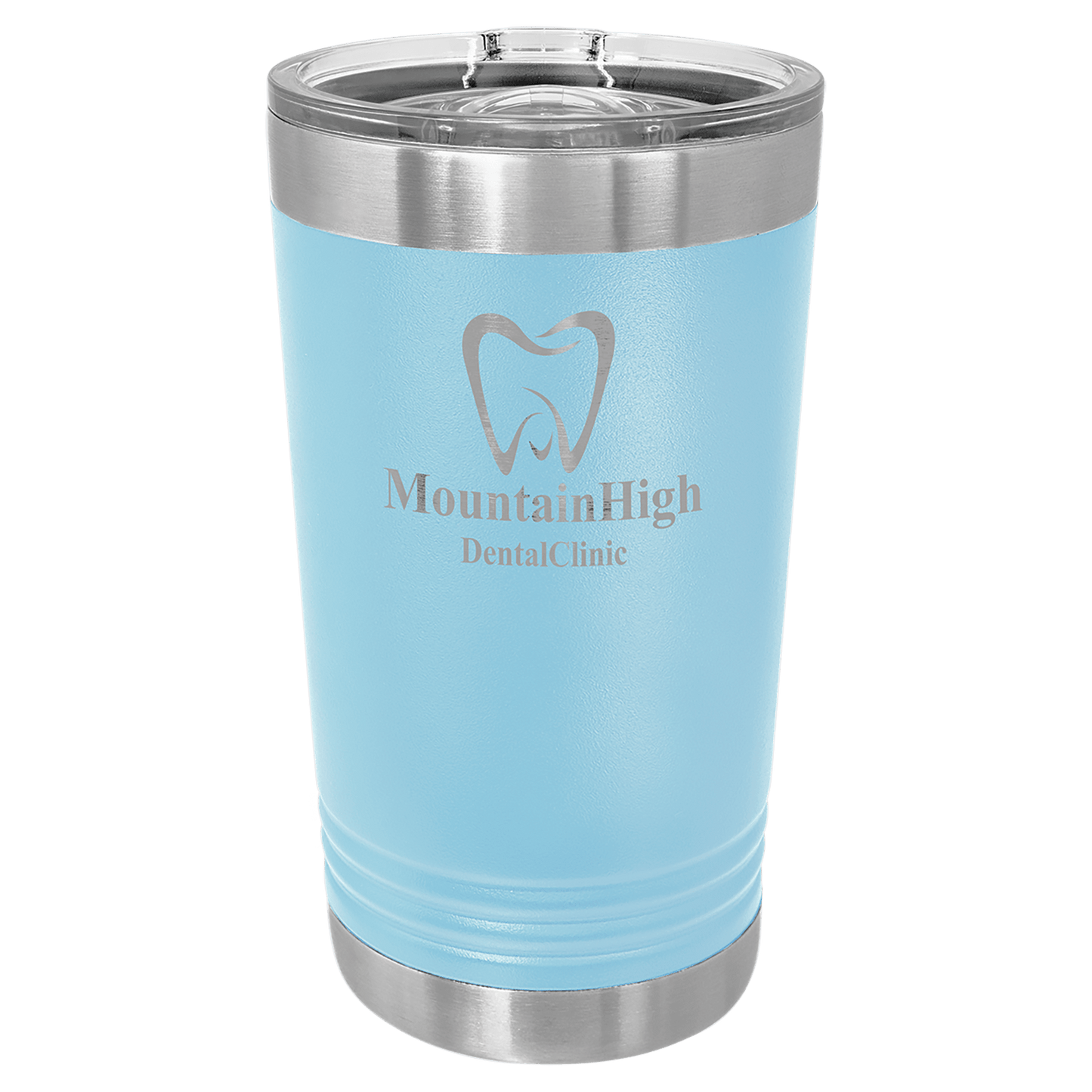 Polar Camel Light Blue 16 oz. Pint with Slider Lid (Sold by Case of 24)