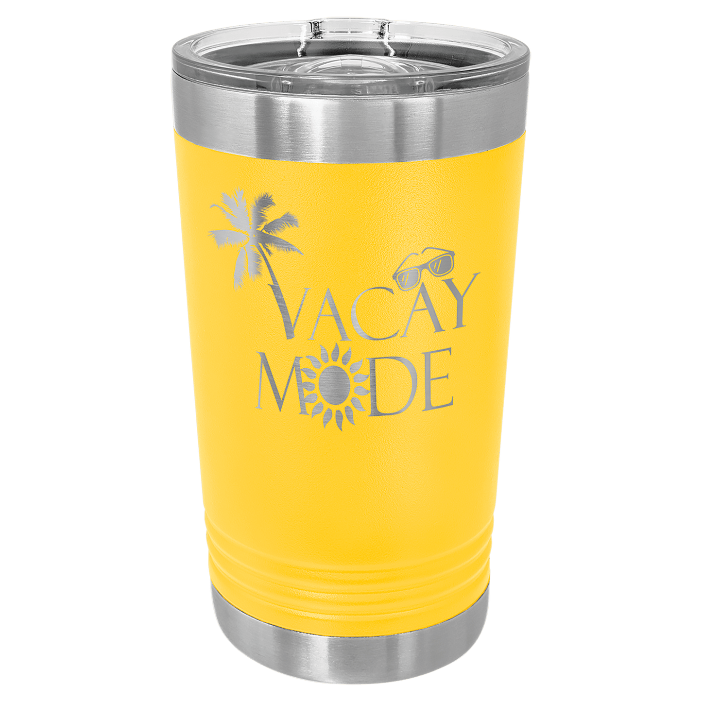 Polar Camel Yellow 16 oz. Pint with Slider Lid (Sold by Case of 24)