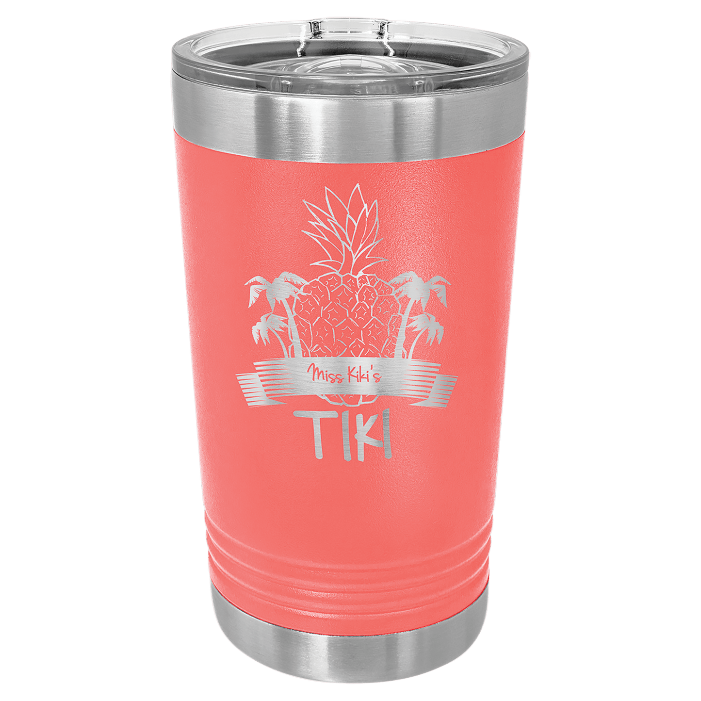Polar Camel Coral 16 oz. Pint with Slider Lid (Sold by Case of 24)