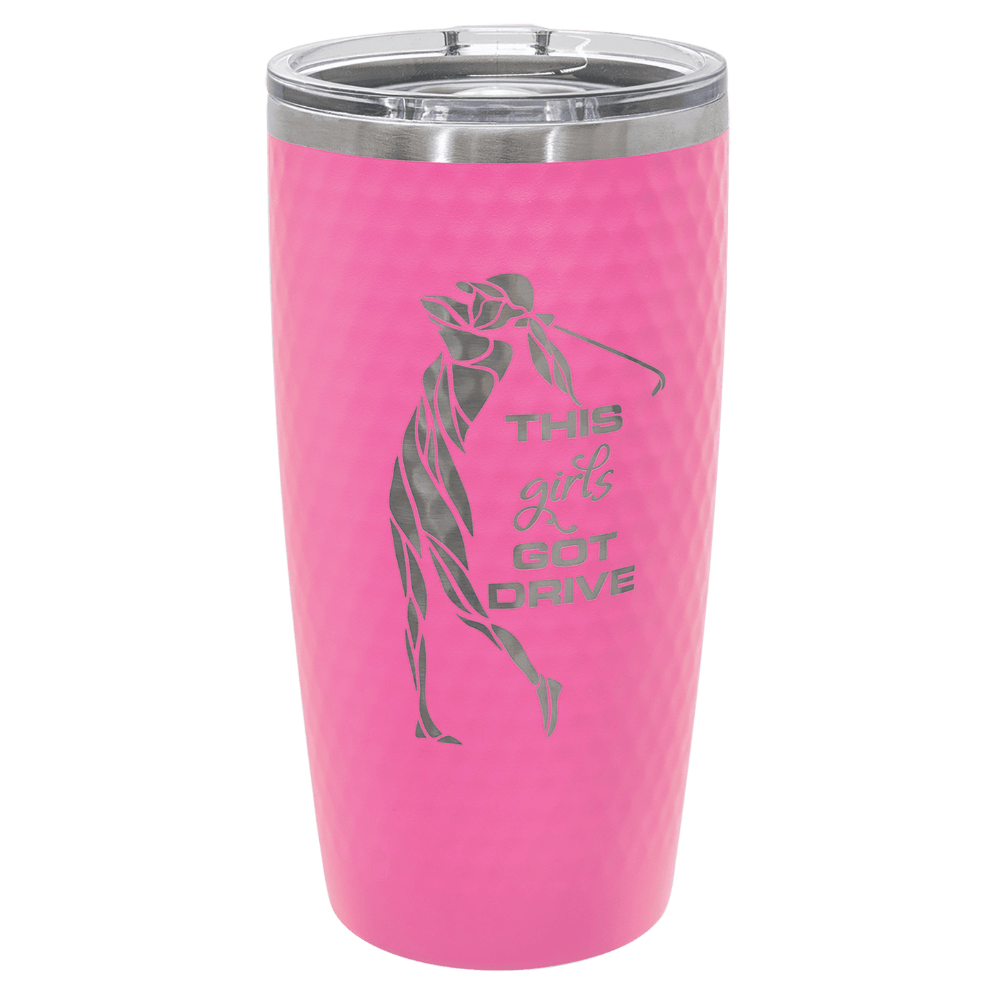 Polar Camel 20 oz. Pink Golf Tumbler with Dimples and Slider Lid (Sold by Case of 24)