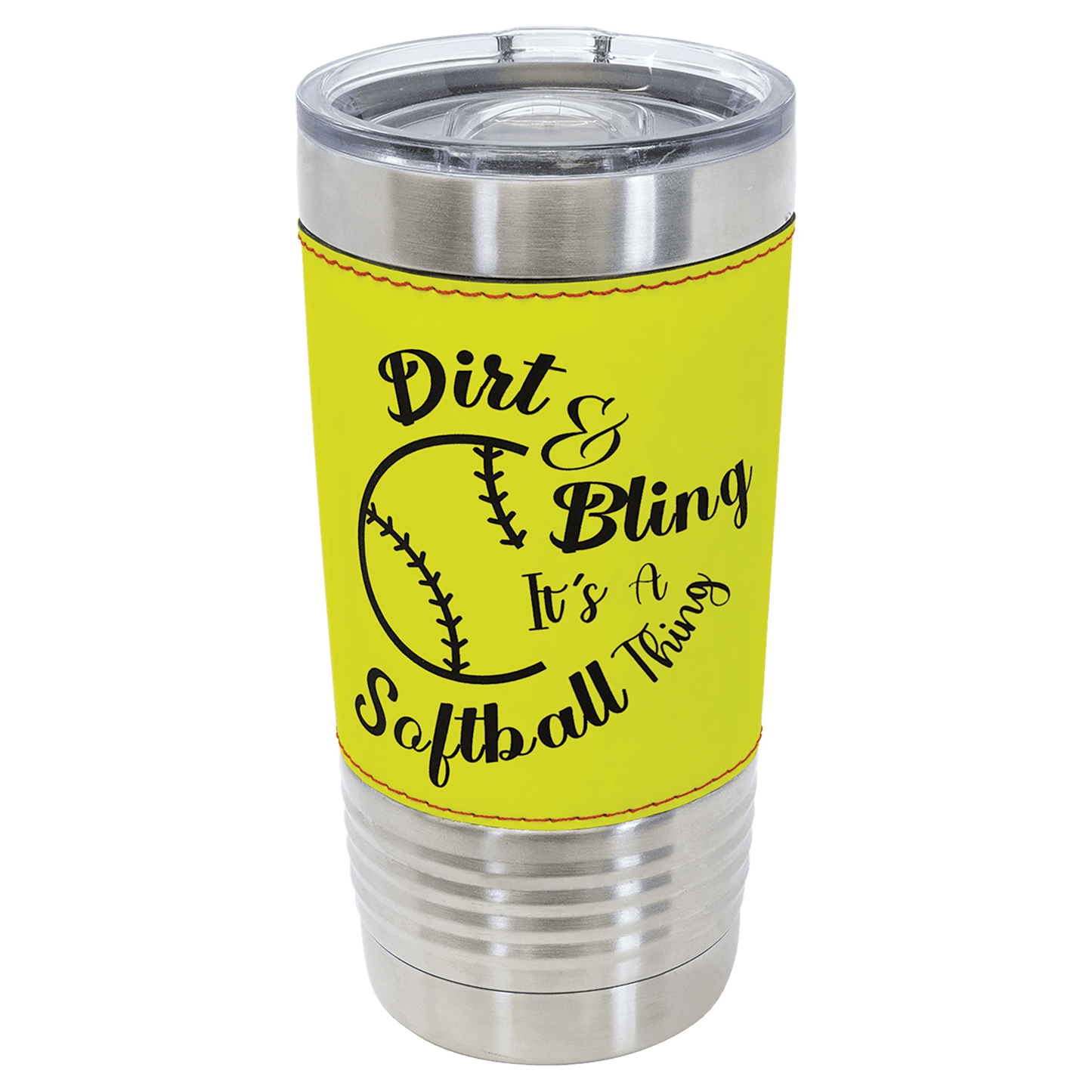 Polar Camel 20 oz. Softball Leather Tumbler with Slider Lid (Sold by Case of 24)
