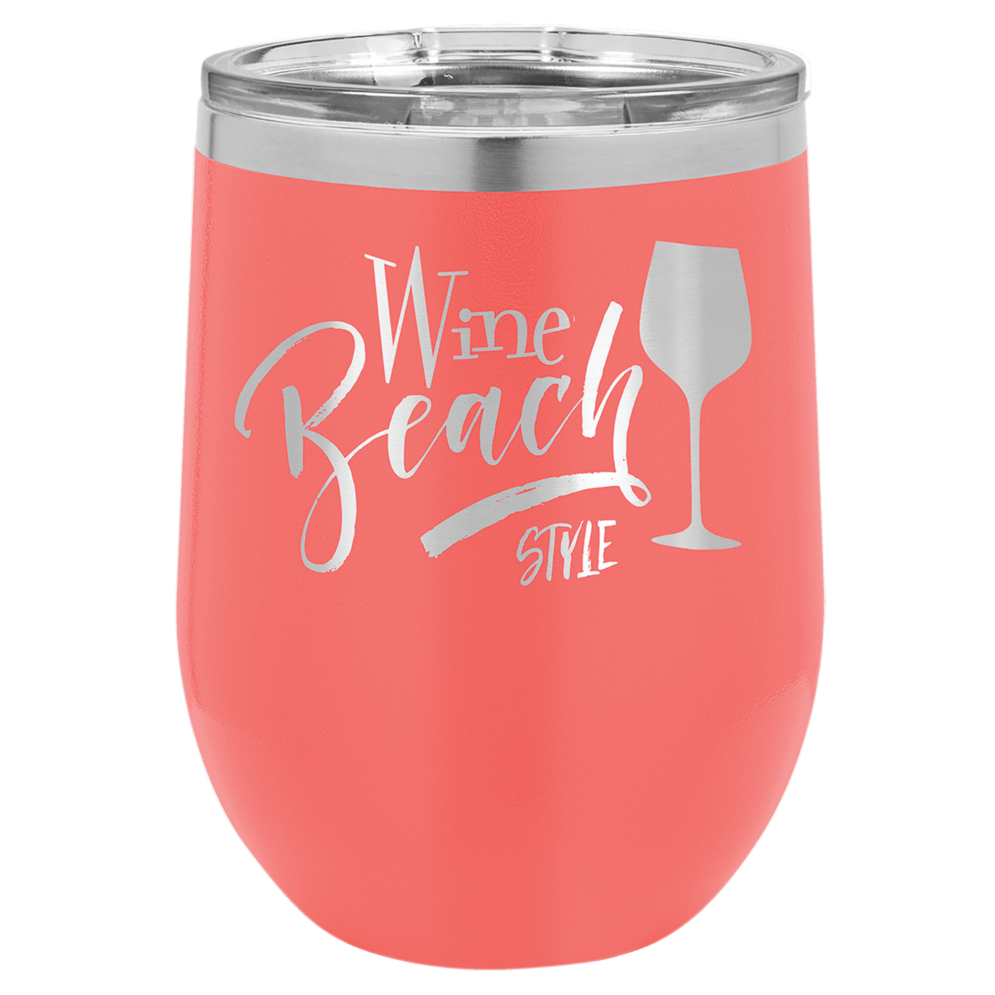 Polar Camel 12 oz. Coral Vacuum Insulated Stemless Wine Tumbler with Lid (Sold by Case of 24)