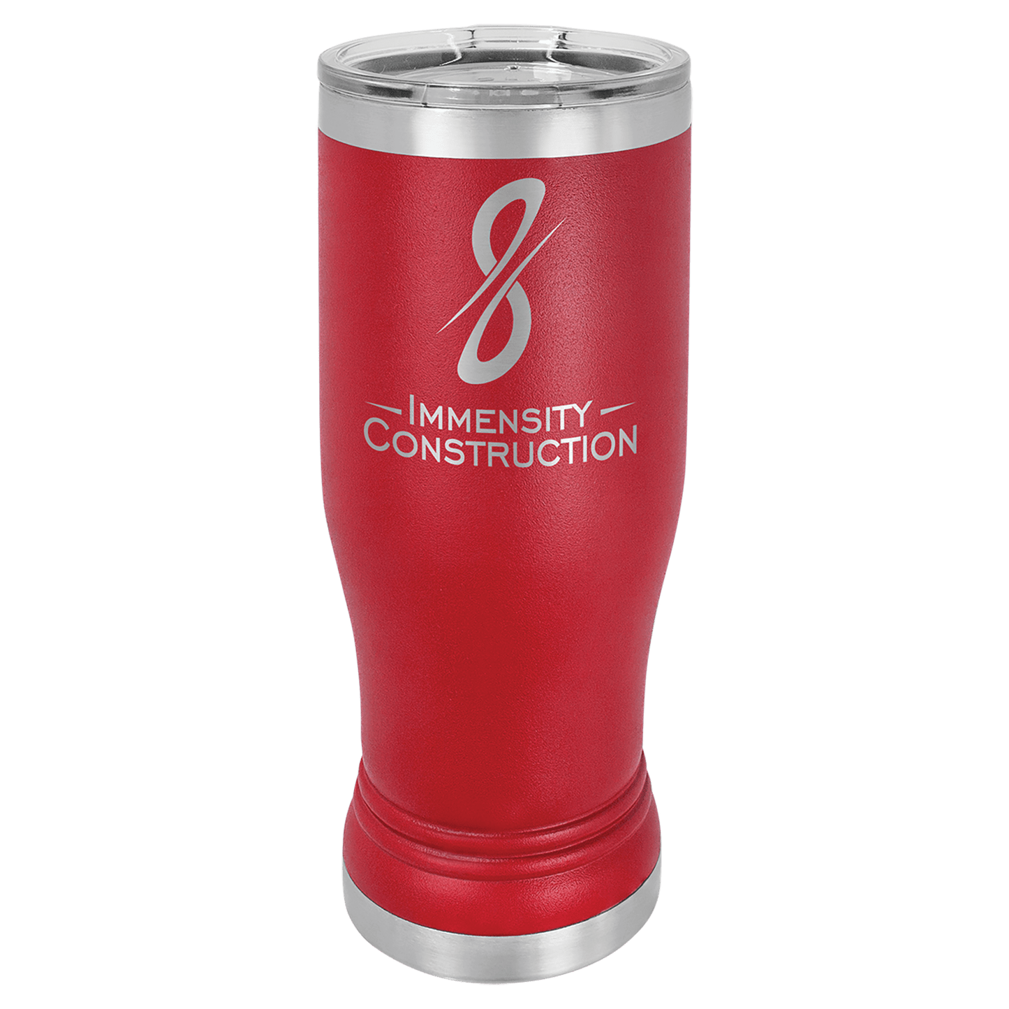 Red 14 oz. Polar Camel Pilsner with Clear Lid (Sold by Case of 24)