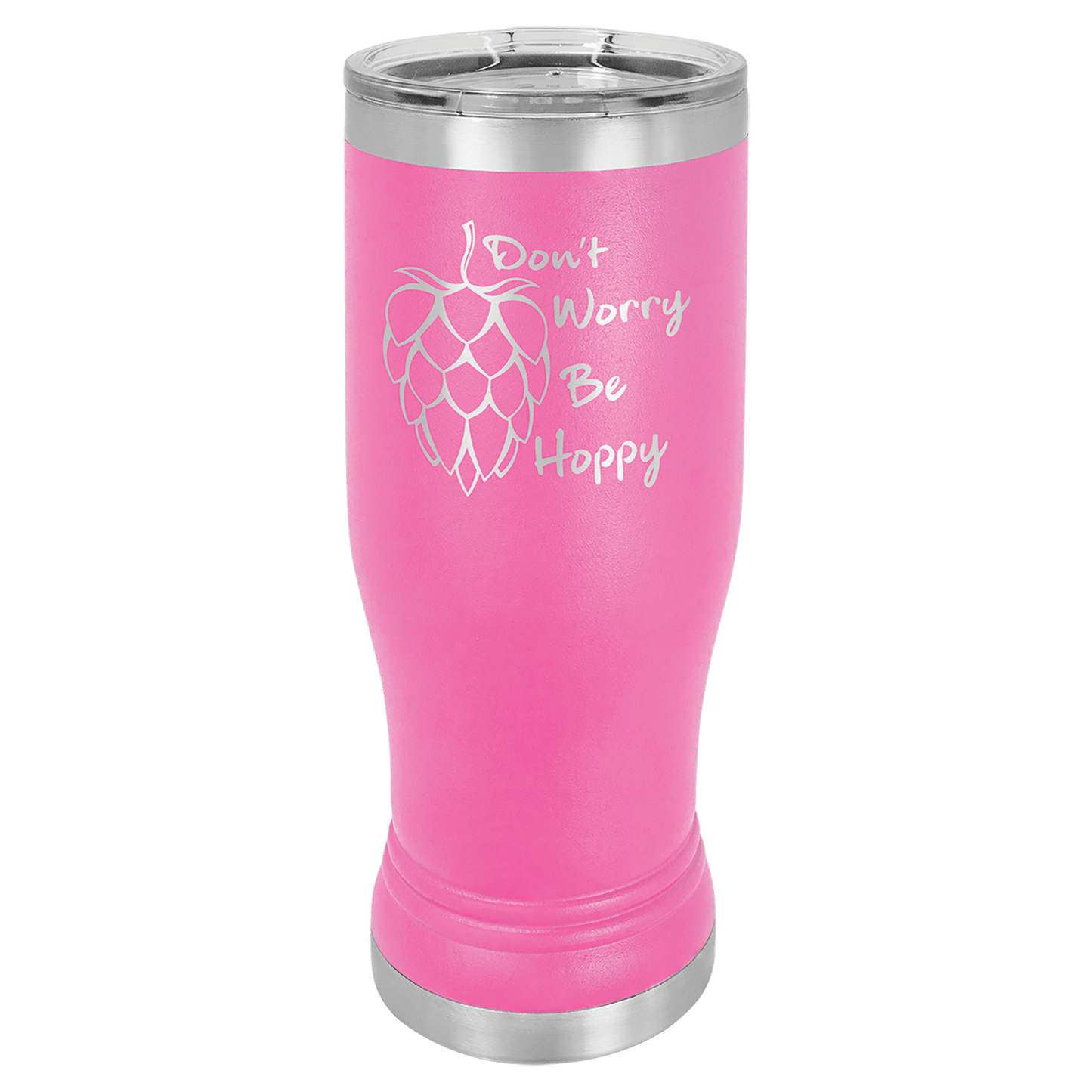Pink 14 oz. Polar Camel Pilsner with Clear Lid (Sold by Case of 24)
