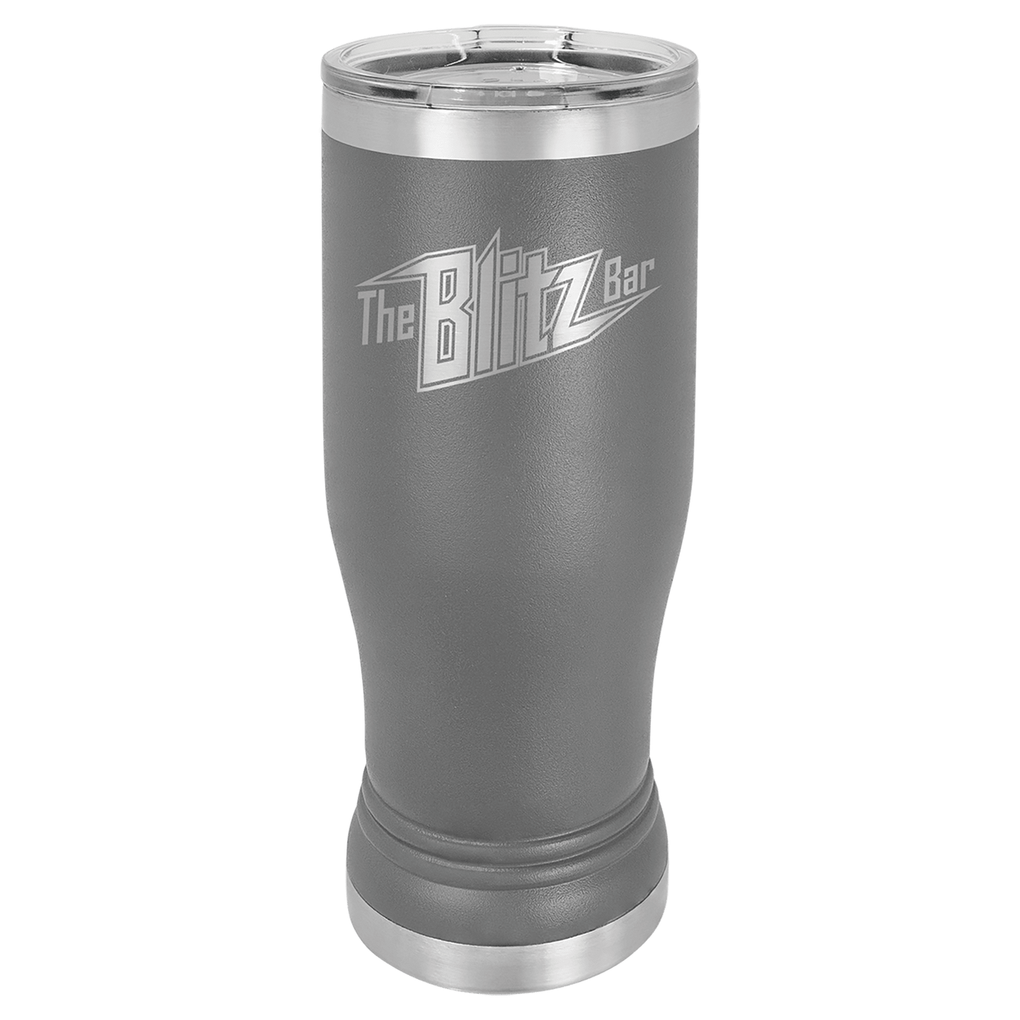 Polar Camel Dark Gray 14 oz. Pilsner with Clear Lid (Sold by Case of 24)