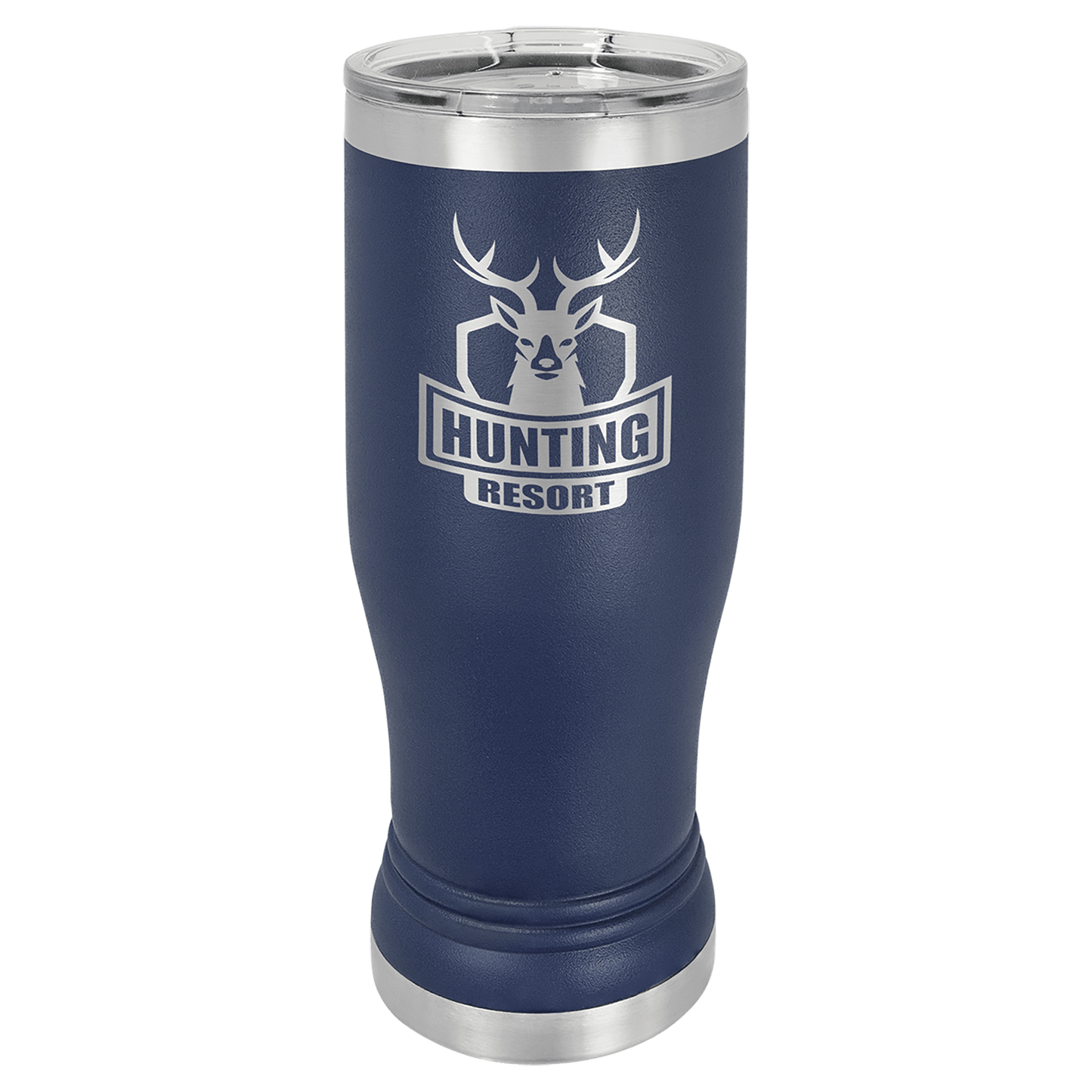 Polar Camel Navy Blue 14 oz. Pilsner with Clear Lid (Sold by Case of 24)