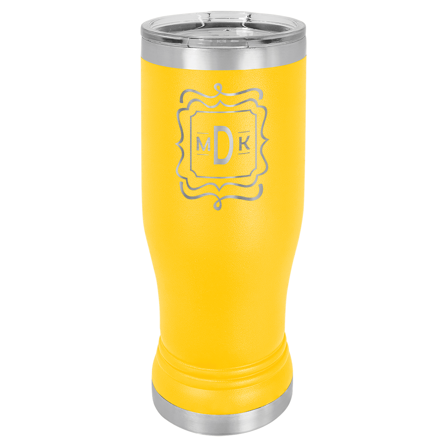 Yellow 14 oz. Polar Camel Pilsner with Clear Lid (Sold by Case of 24)