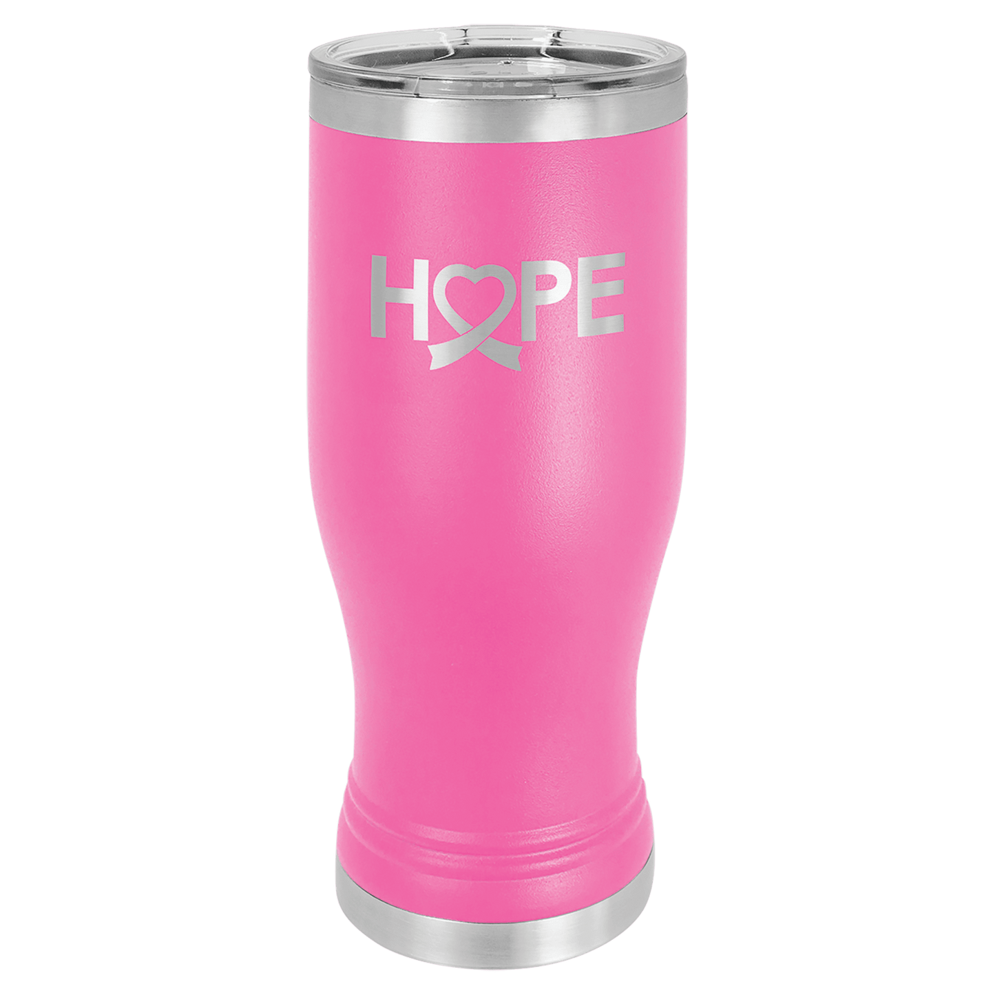 Polar Camel Pink 20 oz. Pilsner with Clear Lid (Sold by Case of 24)