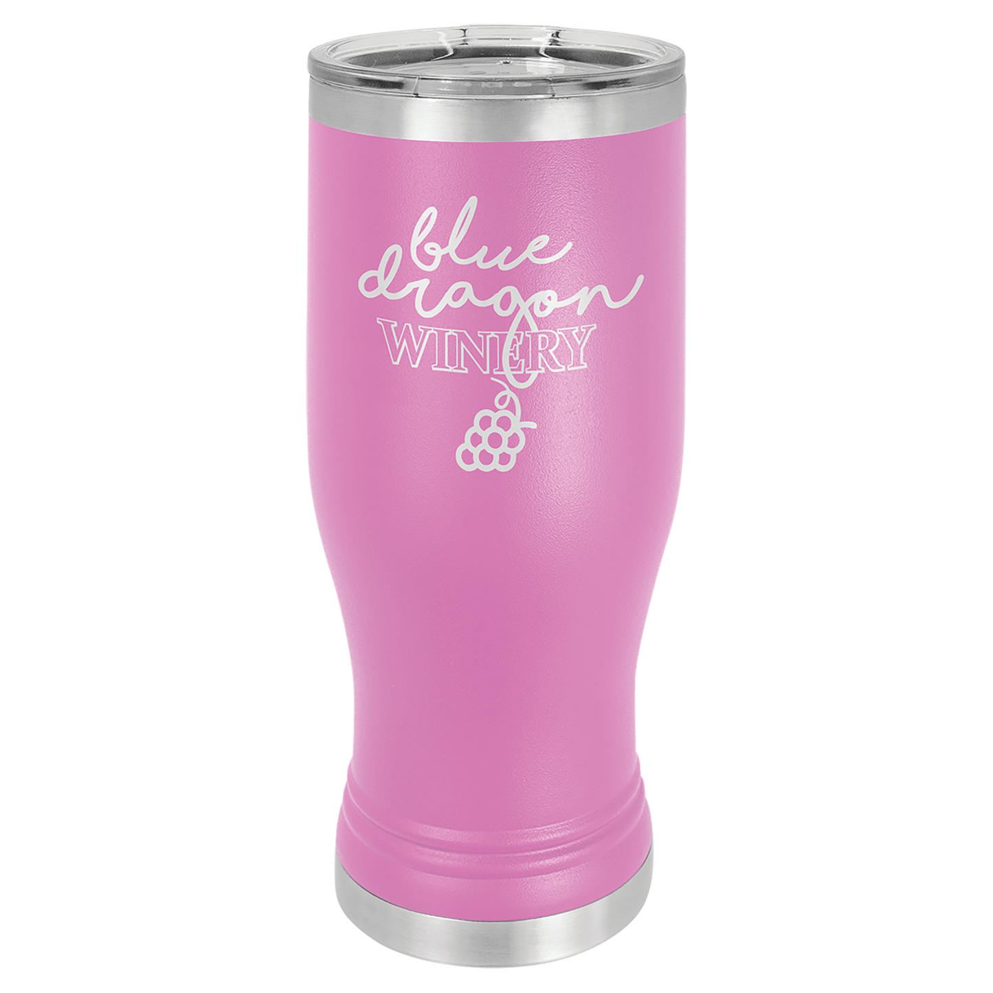 Polar Camel Light Purple 20 oz. Pilsner with Clear Lid (Sold by Case of 24)