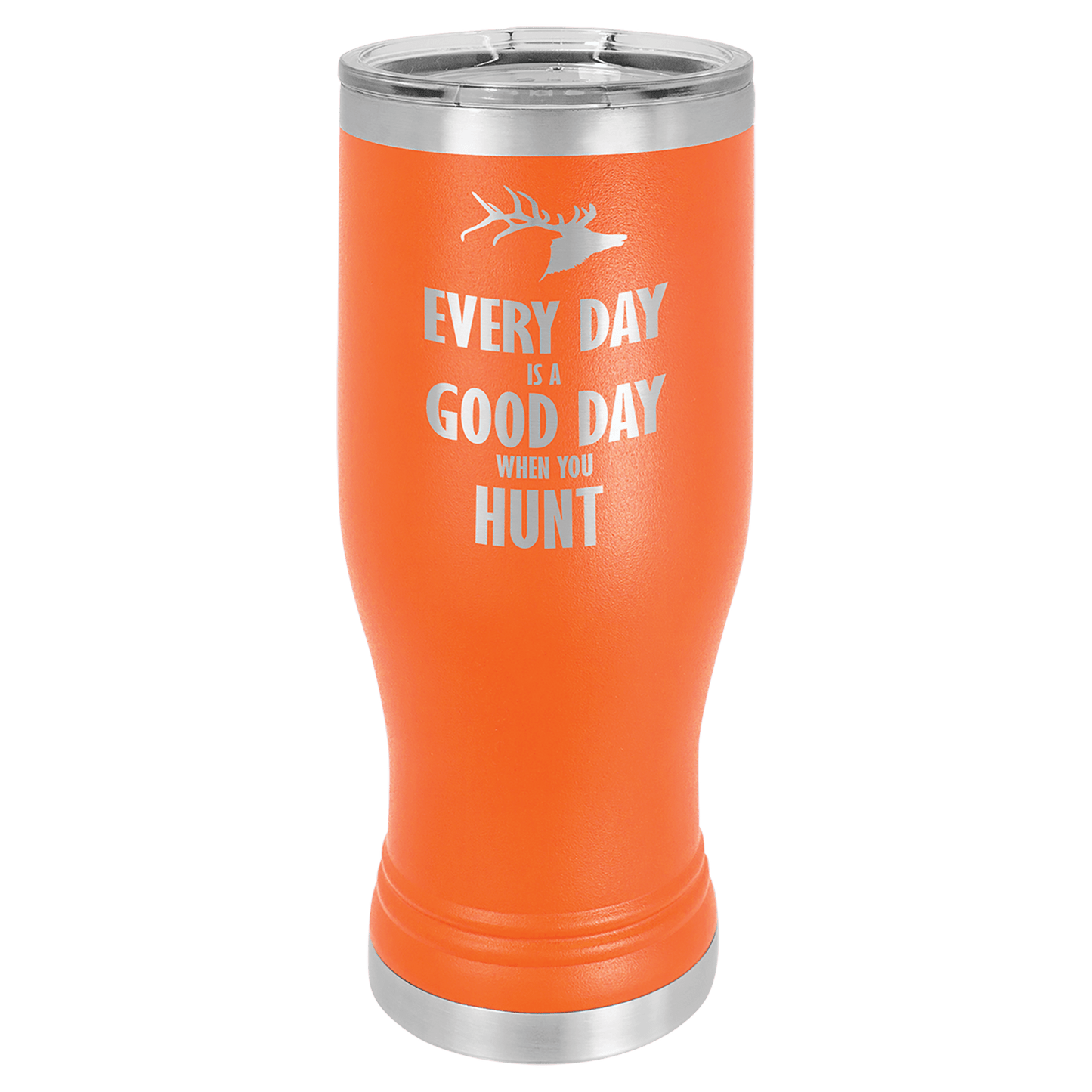 Polar Camel Orange 20 oz. Pilsner with Clear Lid (Sold by Case of 24)