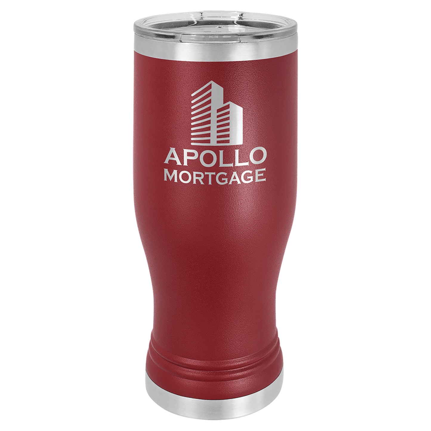 Polar Camel Maroon 20 oz. Pilsner with Clear Lid (Sold by Case of 24)